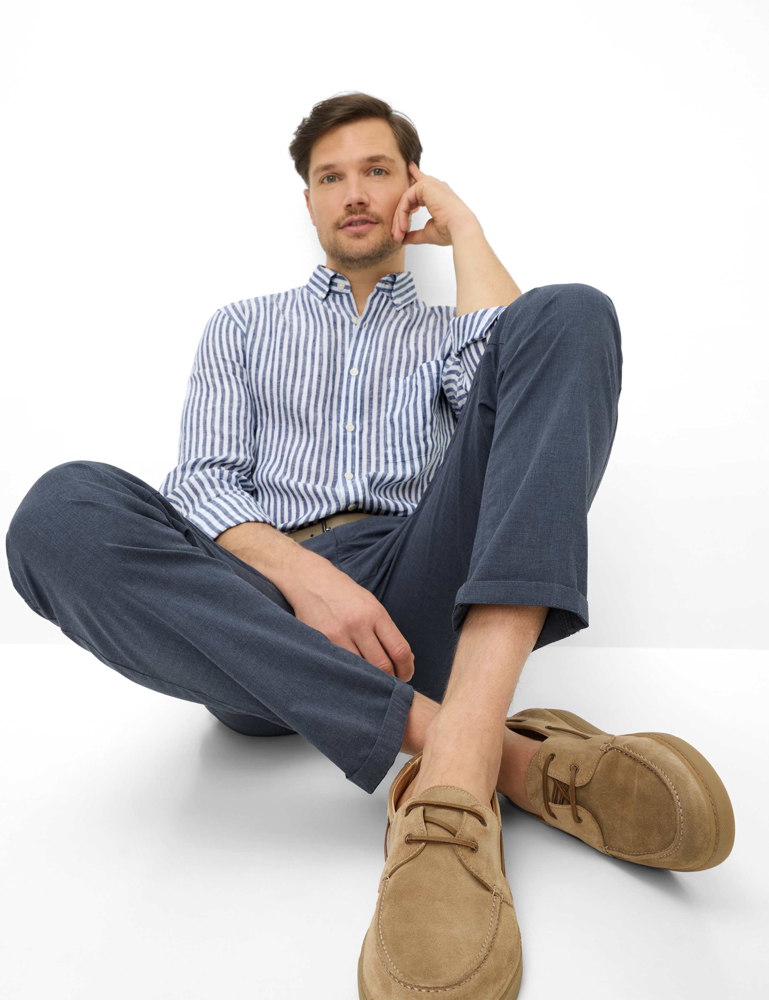 Herre Style SILVIO Mørkeblå Slim Fit Detalje 1