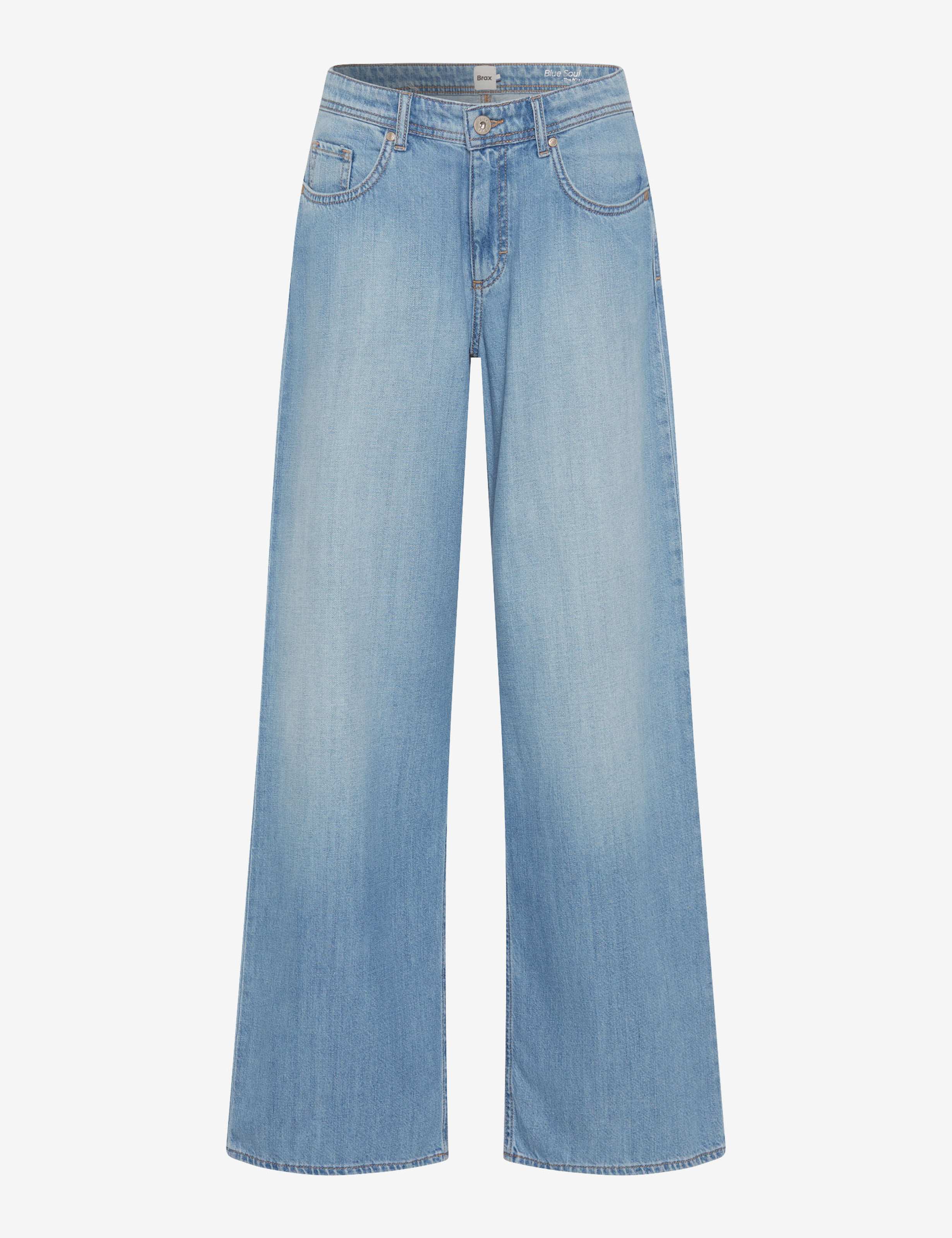 Women Style MORGAN Denim Blue Wide Leg Stand-alone front view