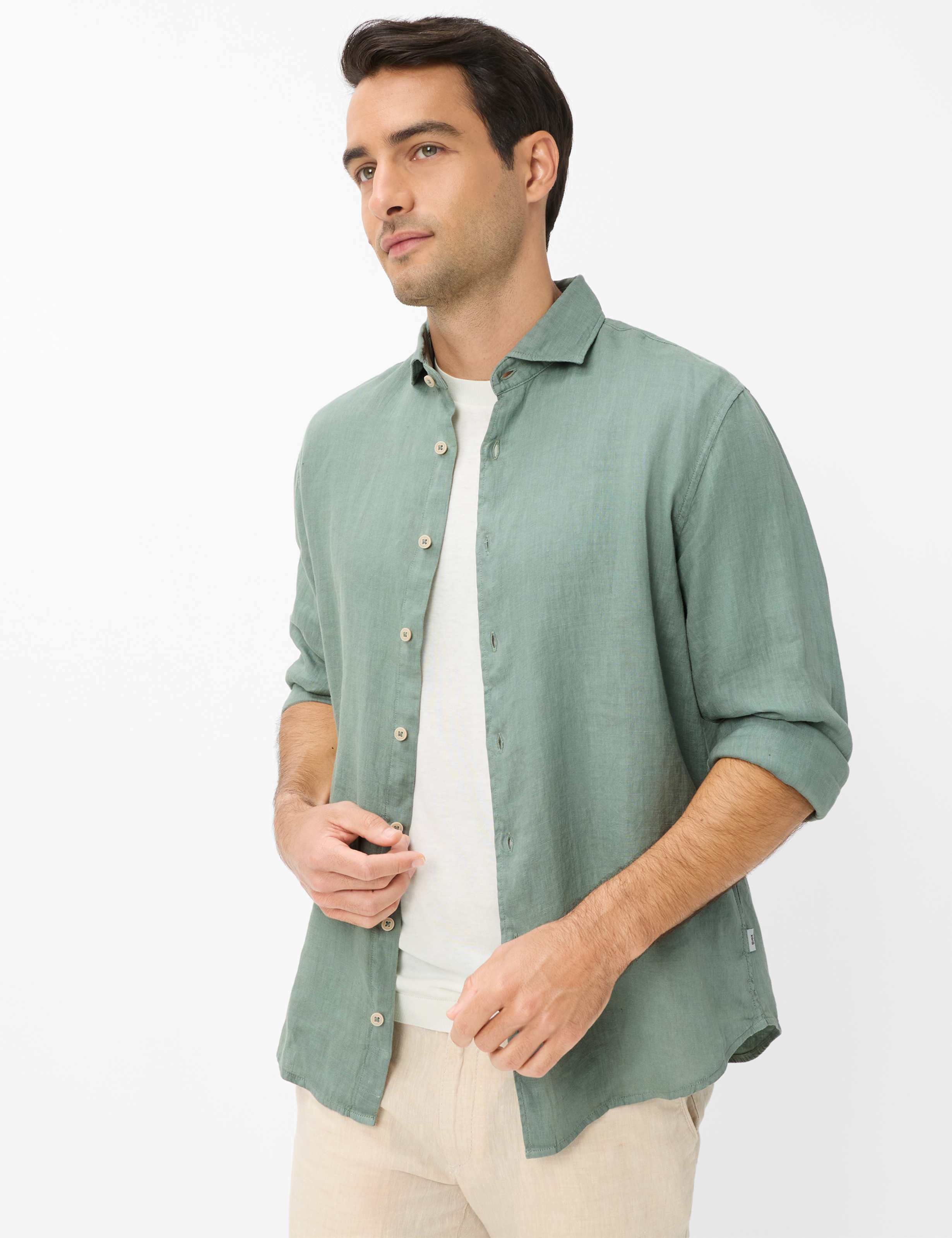 Thumbnail - Brax Herren Hemd Style HAROLD thyme, grün, Gr. XXXL