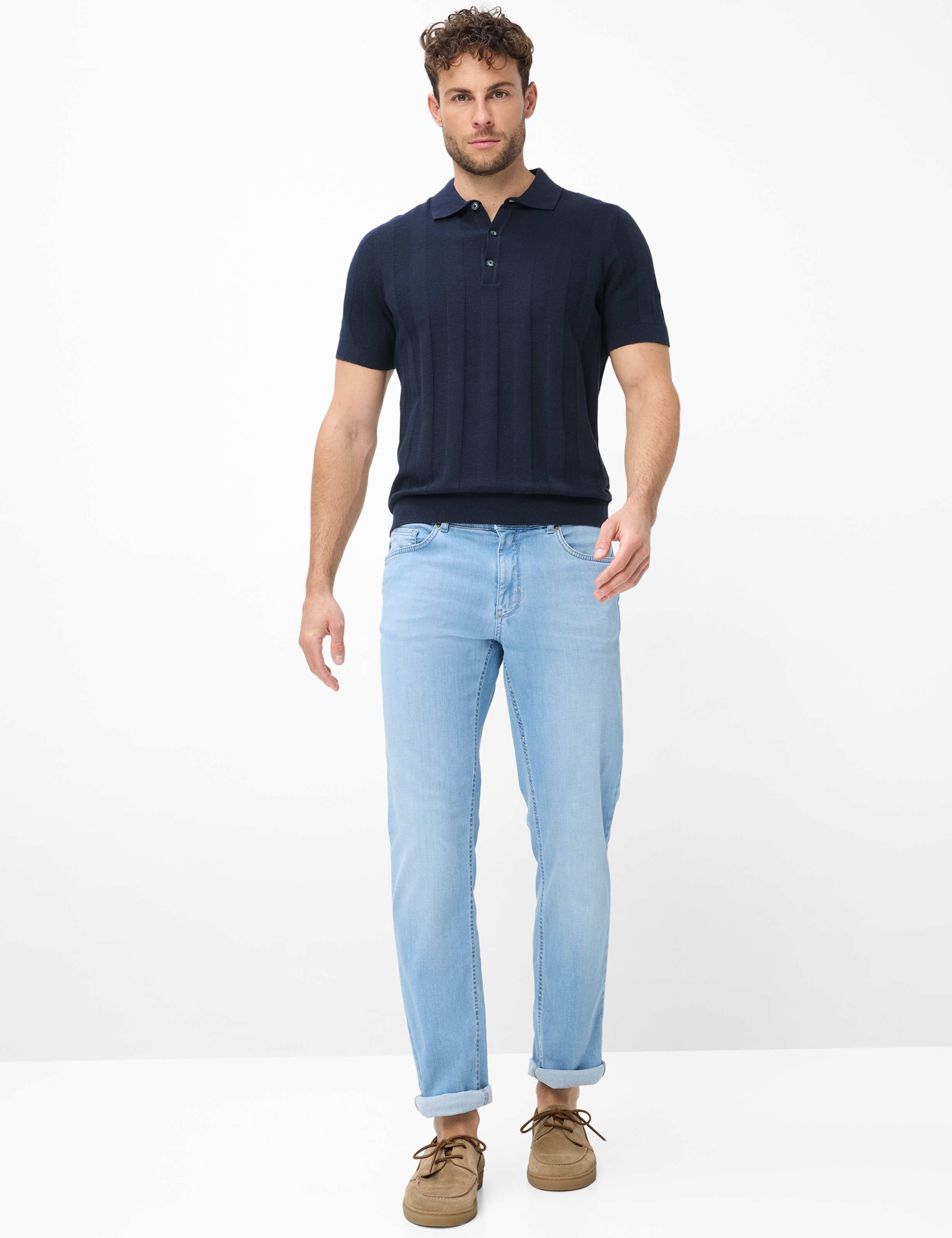 Men Style COOPER Denim Blue Regular Fit Model Outfit