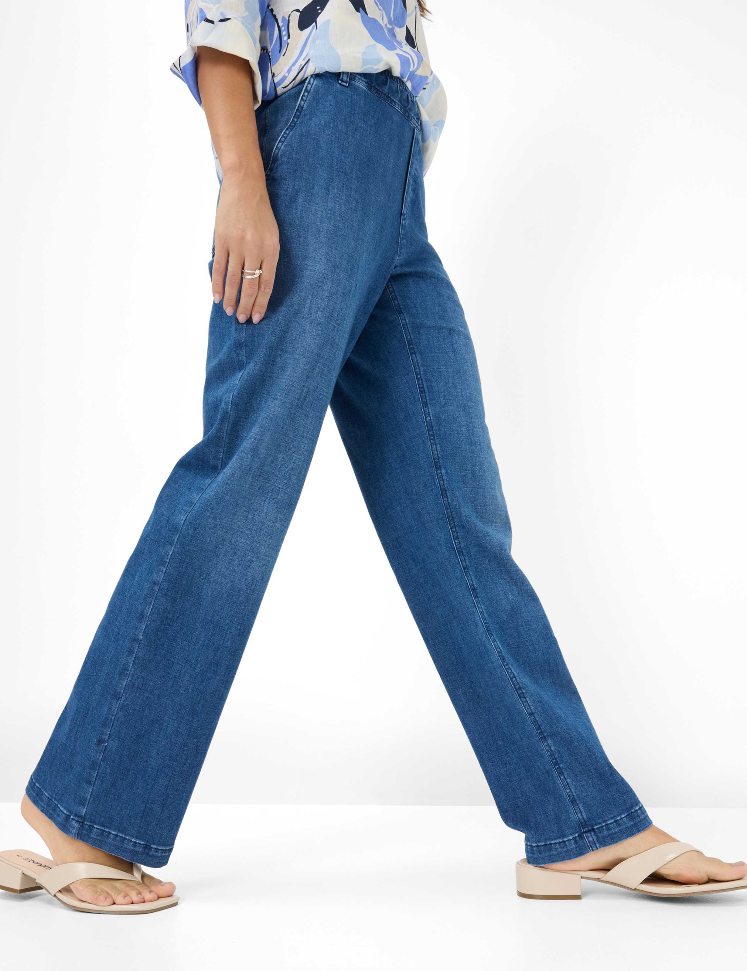 Women Style MAINE Denim Blue Wide Leg Detail 1