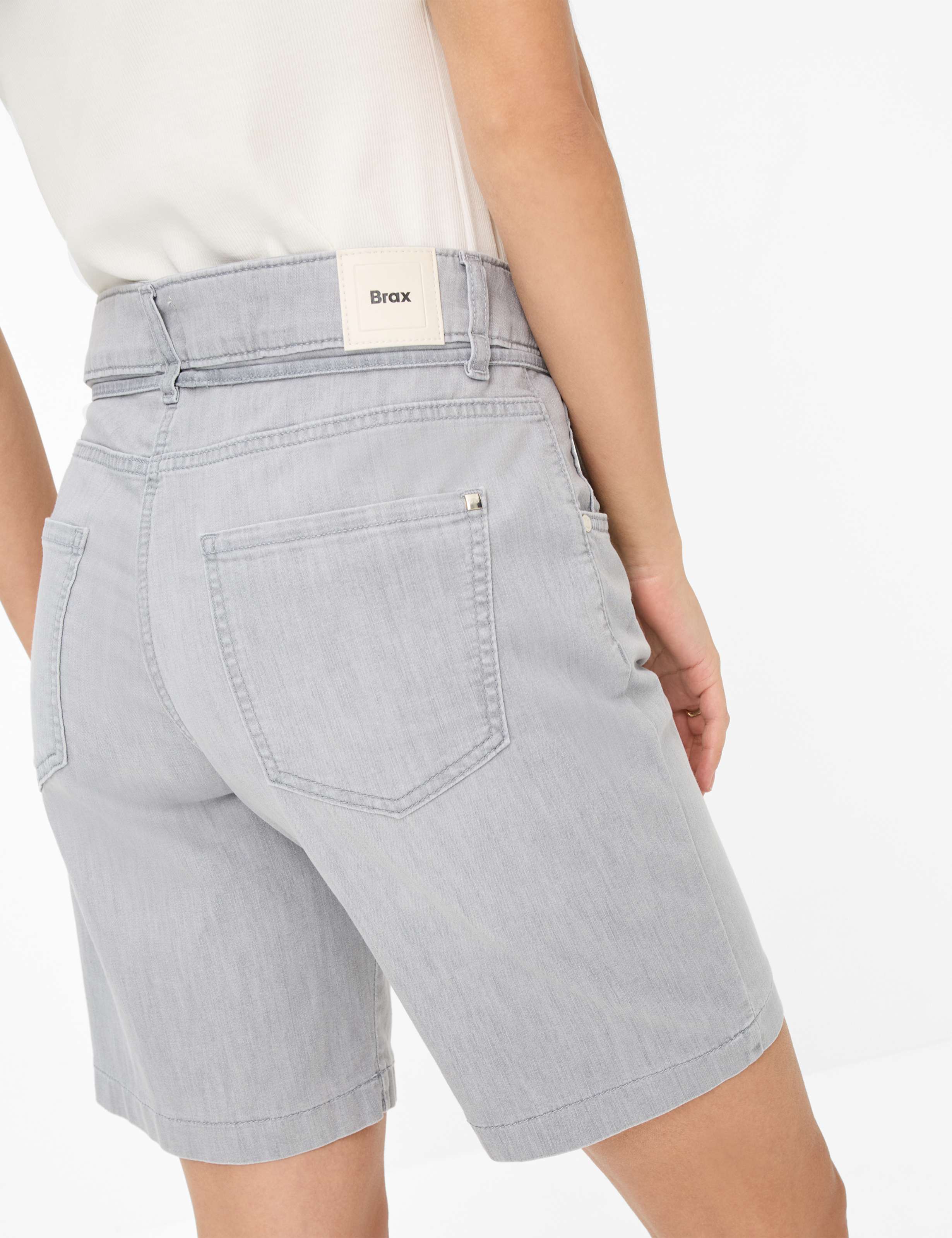 Women Style MAINE B Denim Light Gray Wide Leg Detail 2