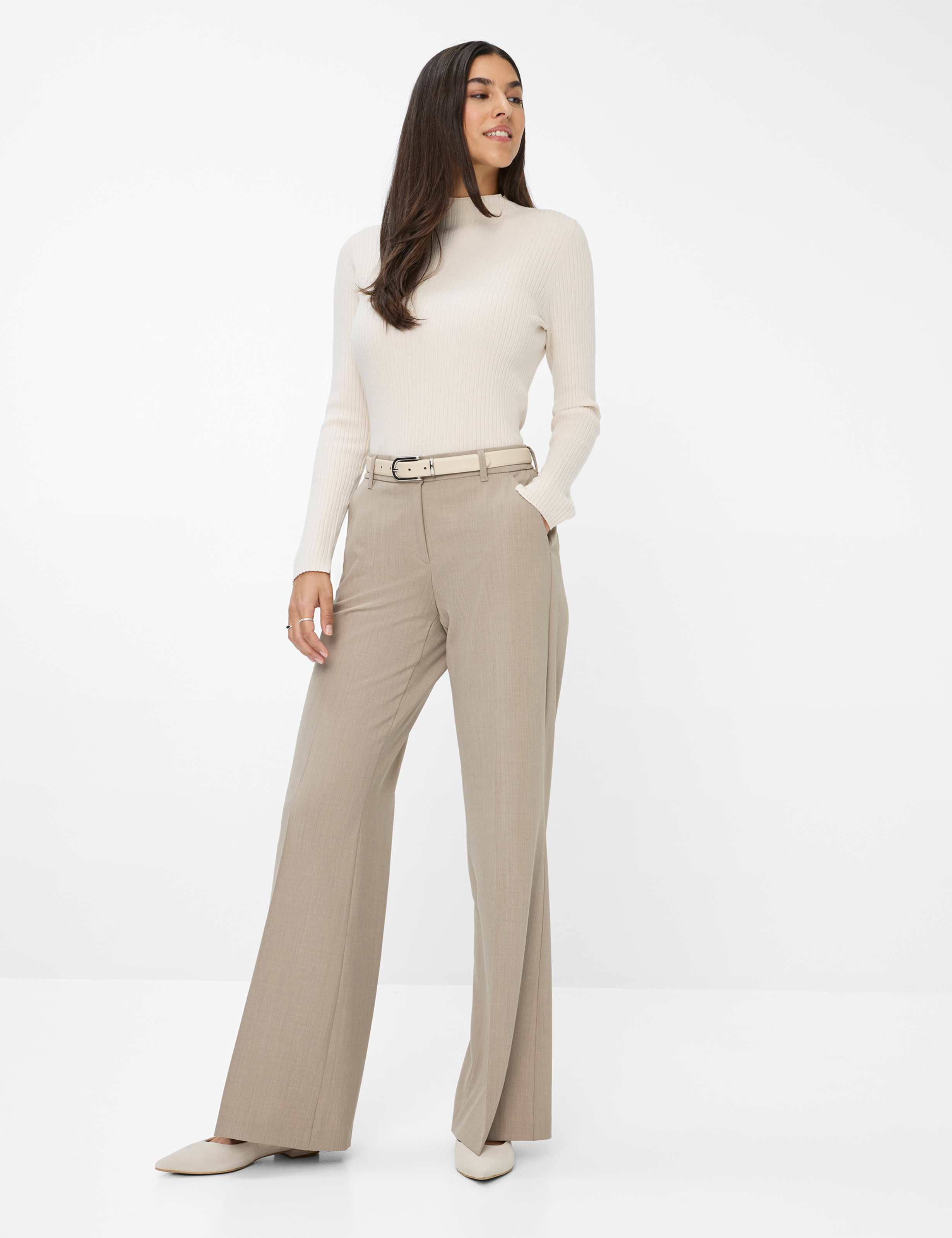 Damen Style MAINE Hellbraun Wide Leg Model Outfit