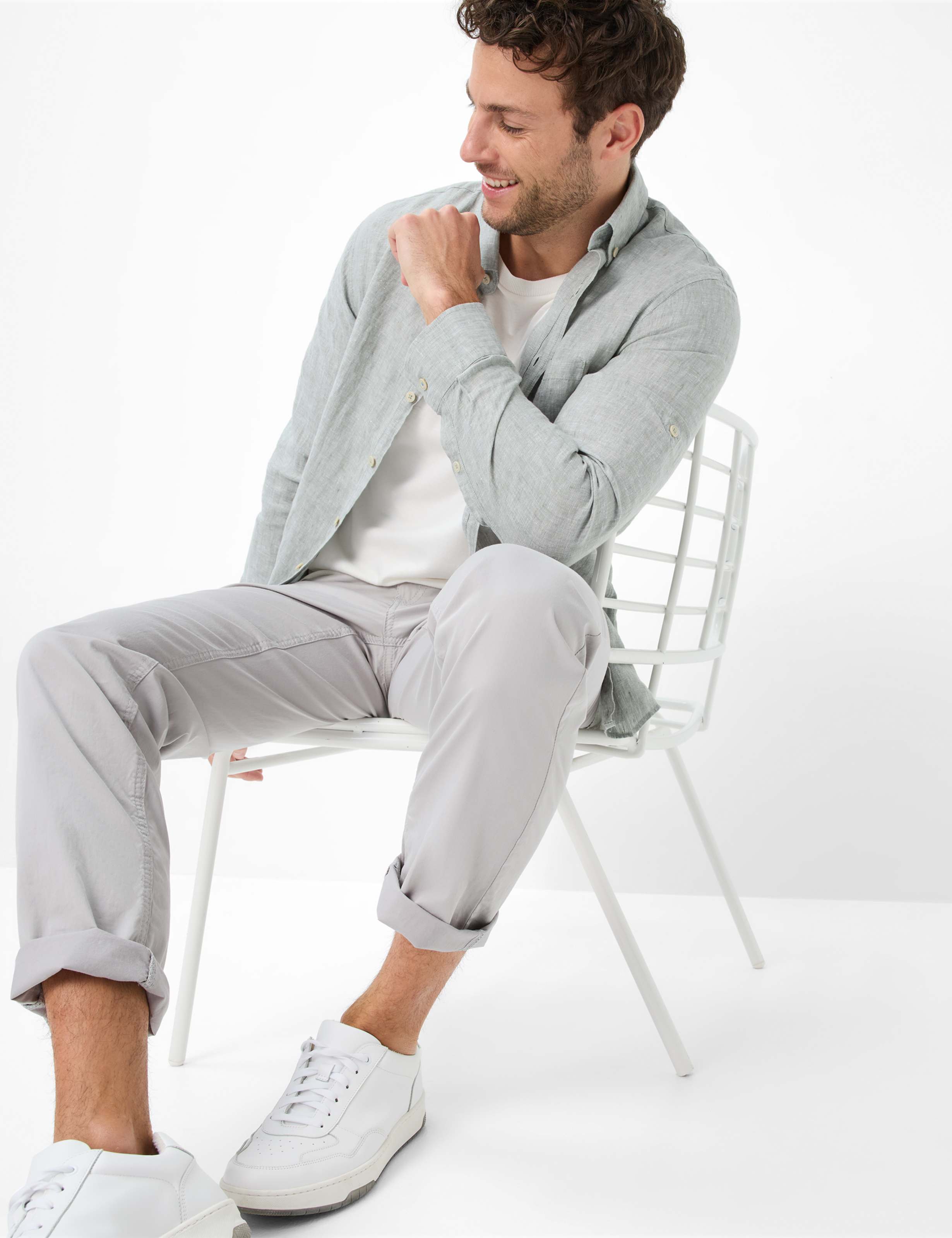 Herren Style COOPER Hellgrau Regular Fit Detail 1