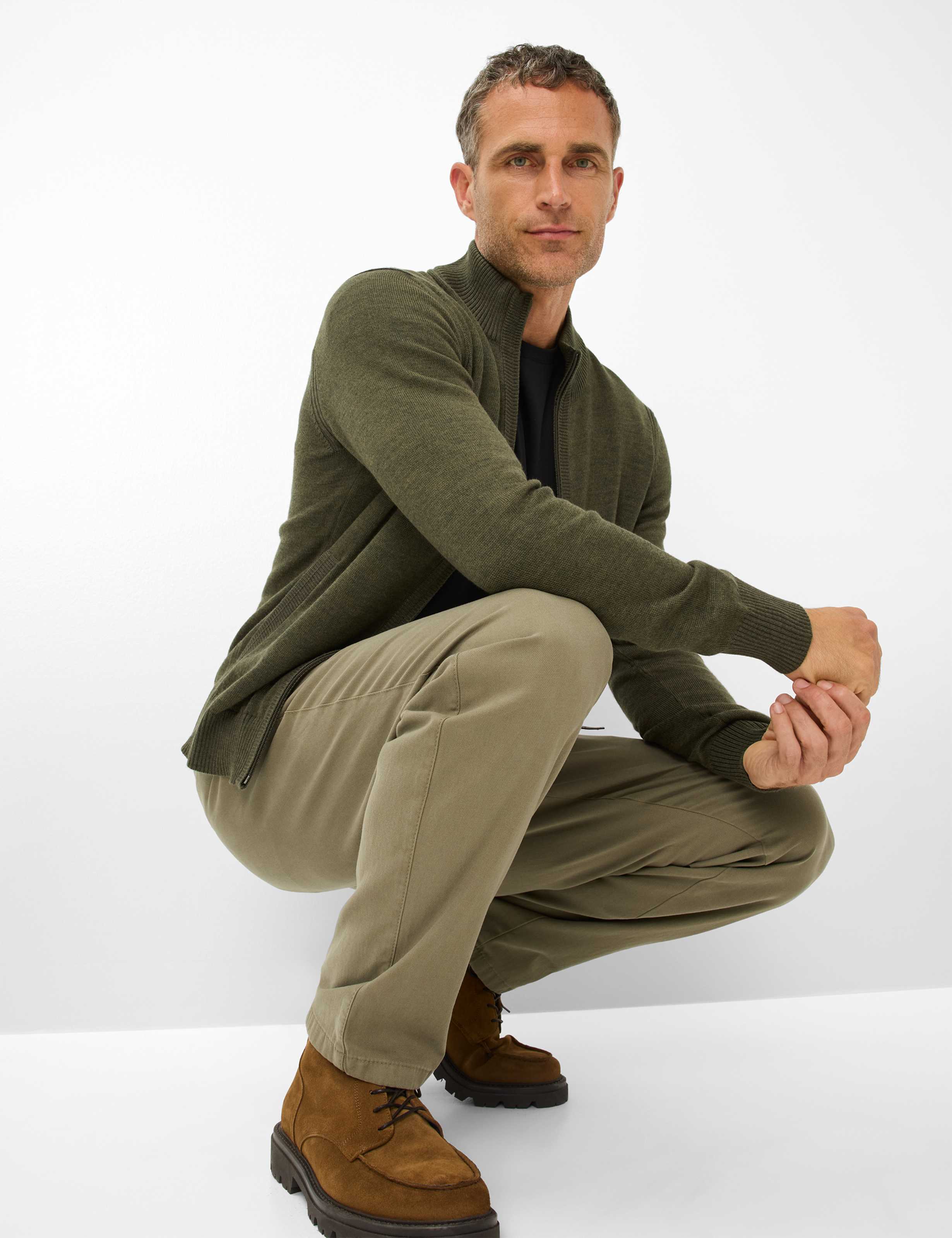Heren Style THILO Groen - Khaki Regular Fit Detail 1