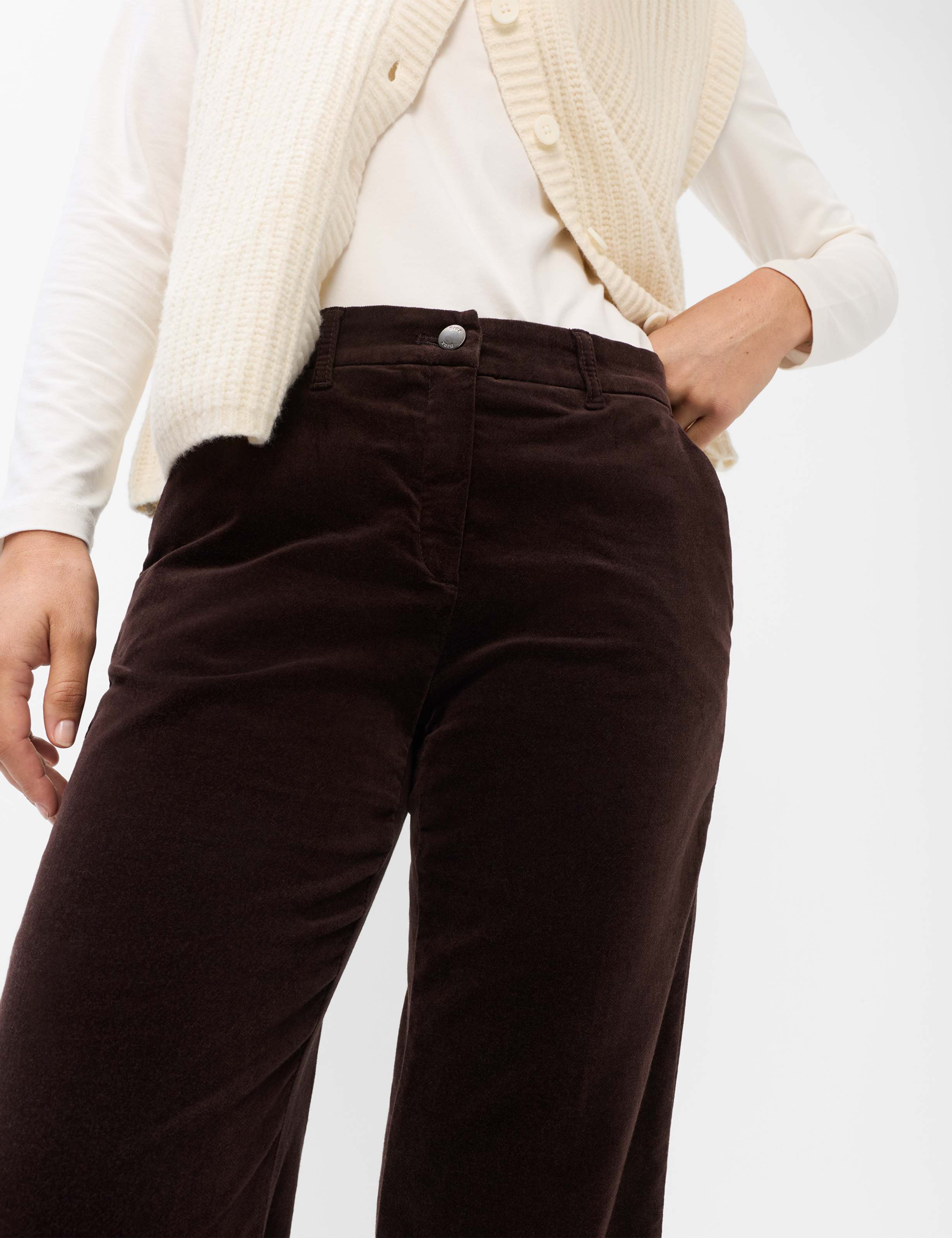 Women Style MAINE Dark Brown Wide Leg Detail 2