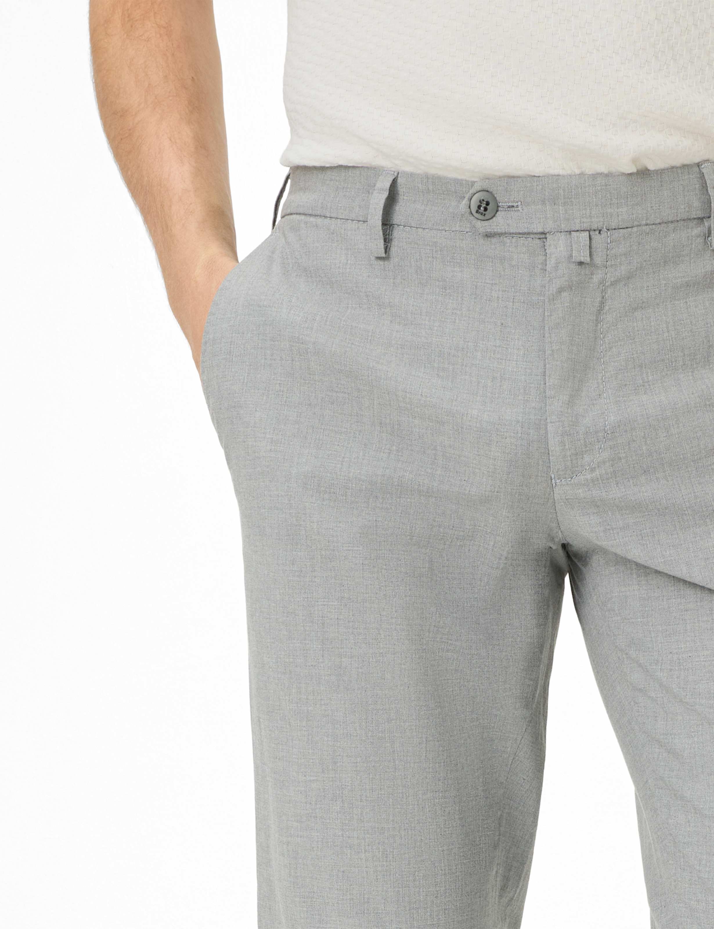 Herre Style SILVIO Lysgrå Slim Fit Detalje 2