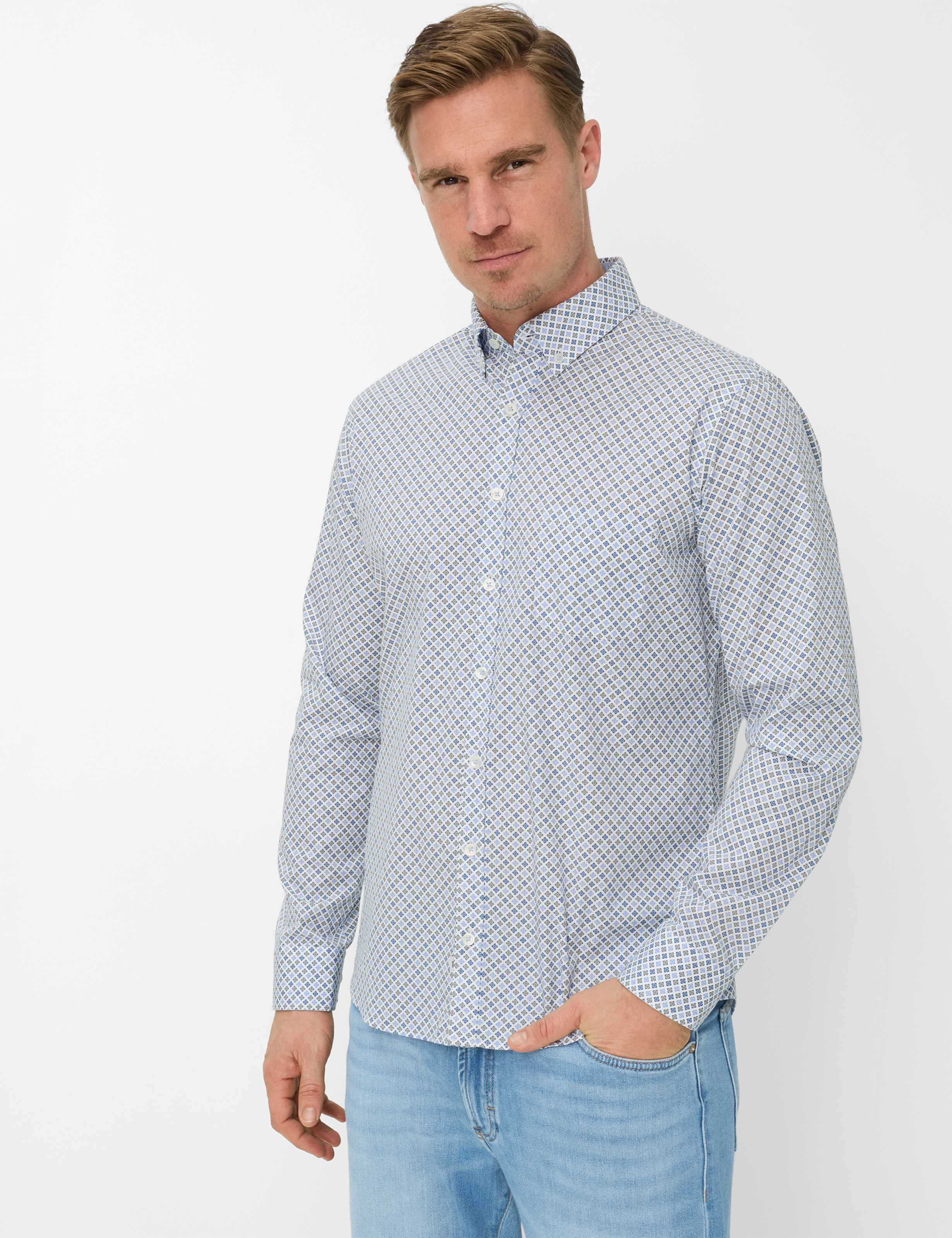 Thumbnail - Brax Herren Hemd Style DANIEL sky, hellblau, Gr. S