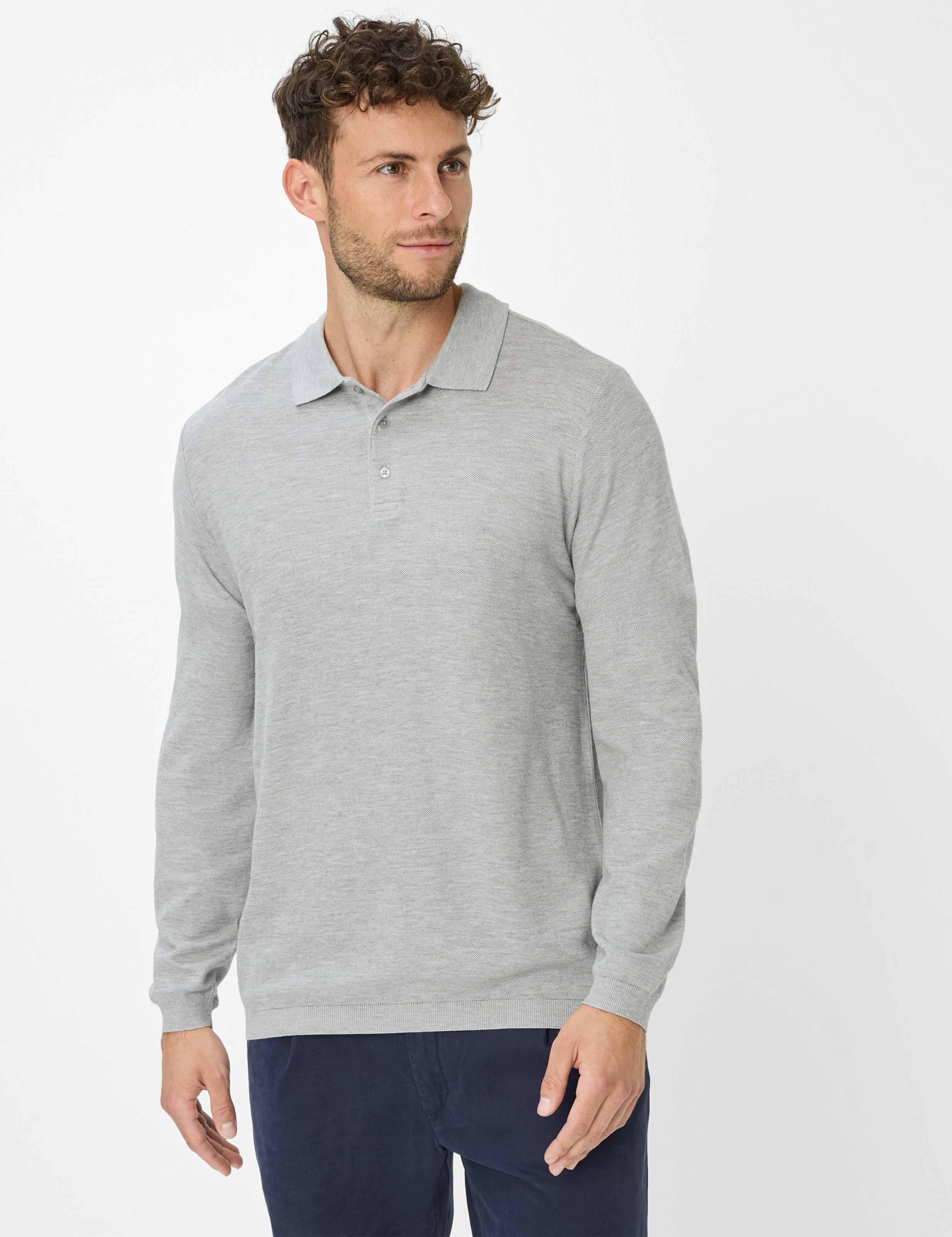 Thumbnail - Brax Herren Polo Style PAROS platin, hellgrau, Gr. XXL