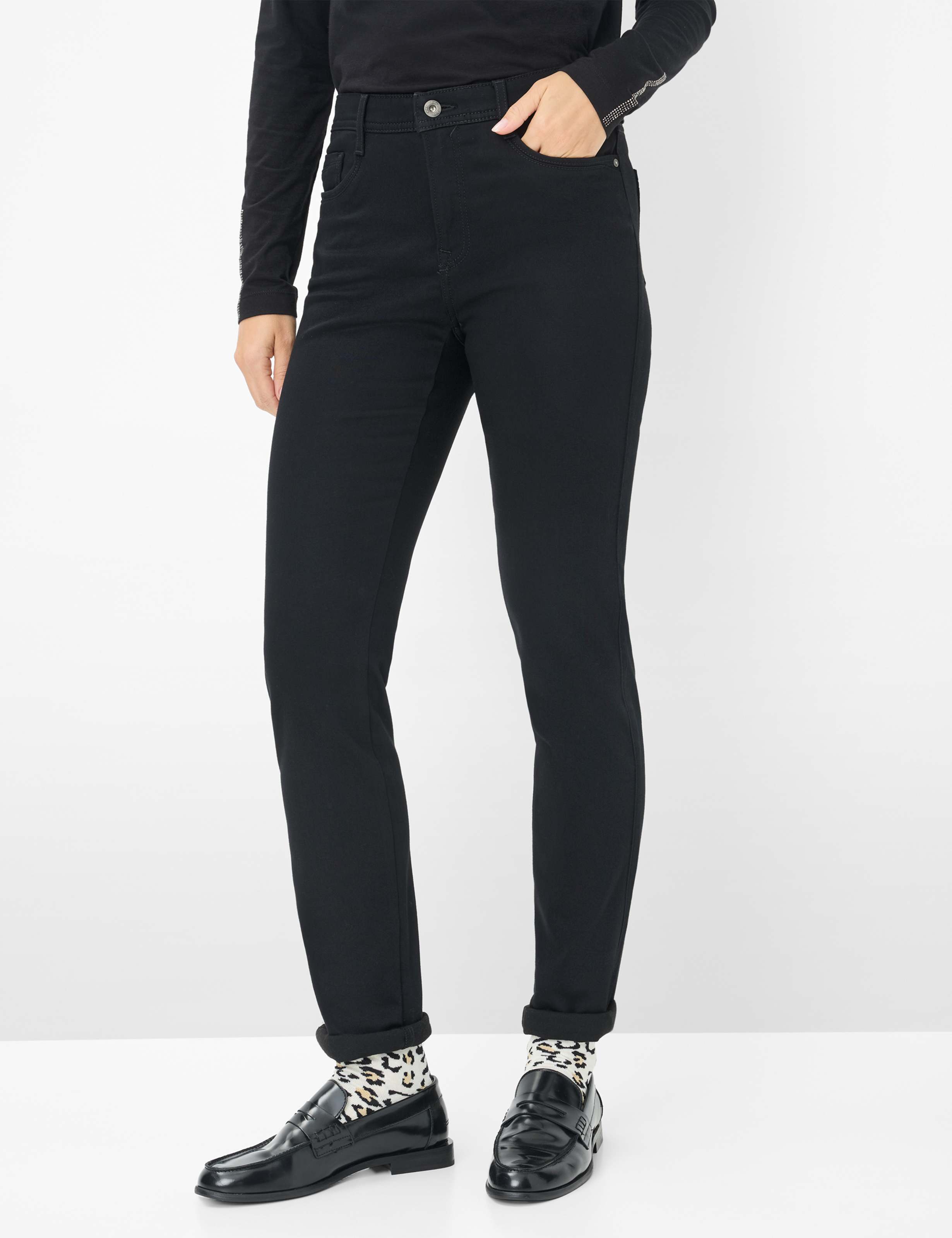 Thumbnail - Brax Damen Five-Pocket-Hose Style CAROLA CLEAN BLACK BLACK, denim schwarz, Gr. 42K