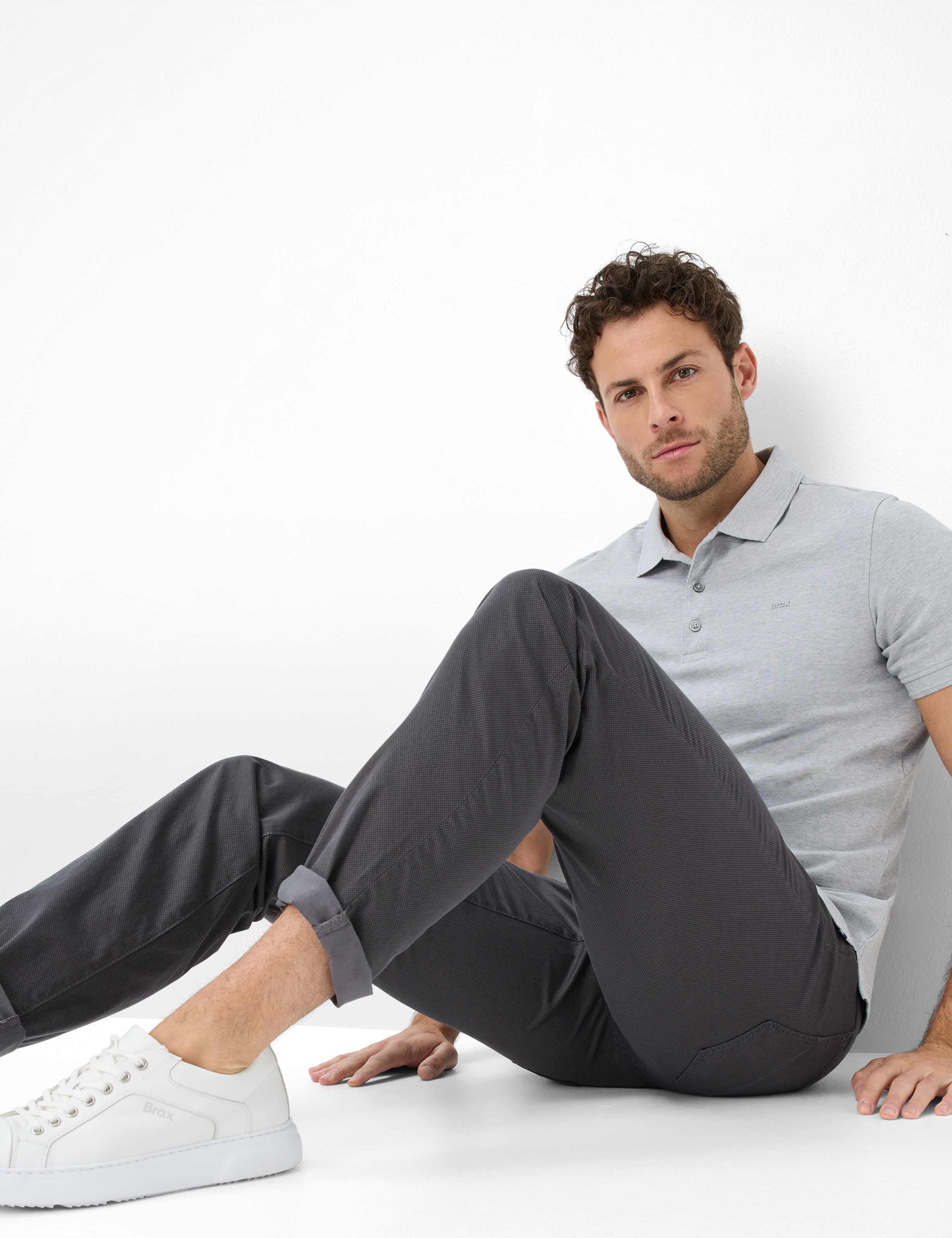 Herren Style CADIZ Dunkelgrau Straight Fit Detail 1