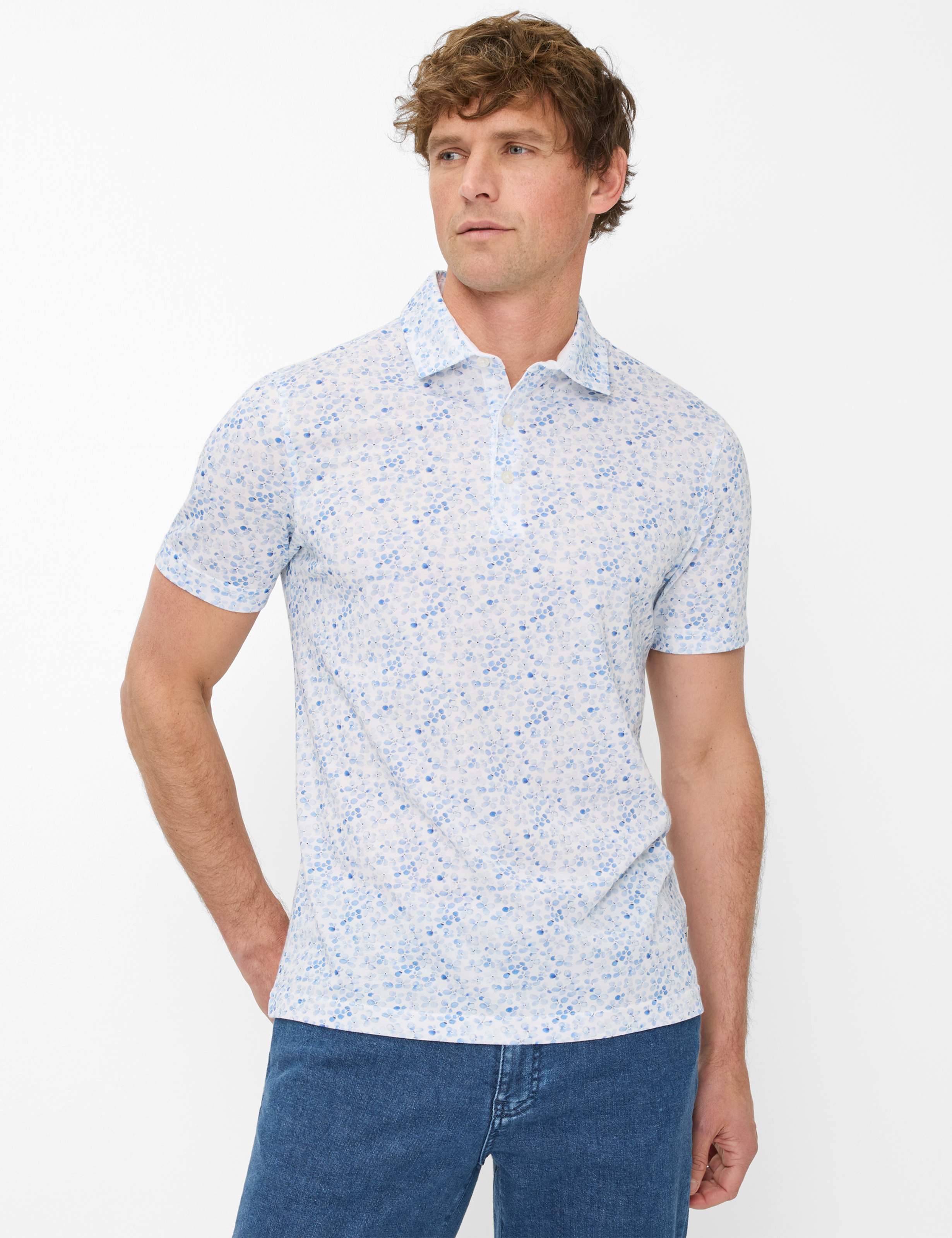 Thumbnail - Brax Herren Polo Style PICO sky, hellblau, Gr. S