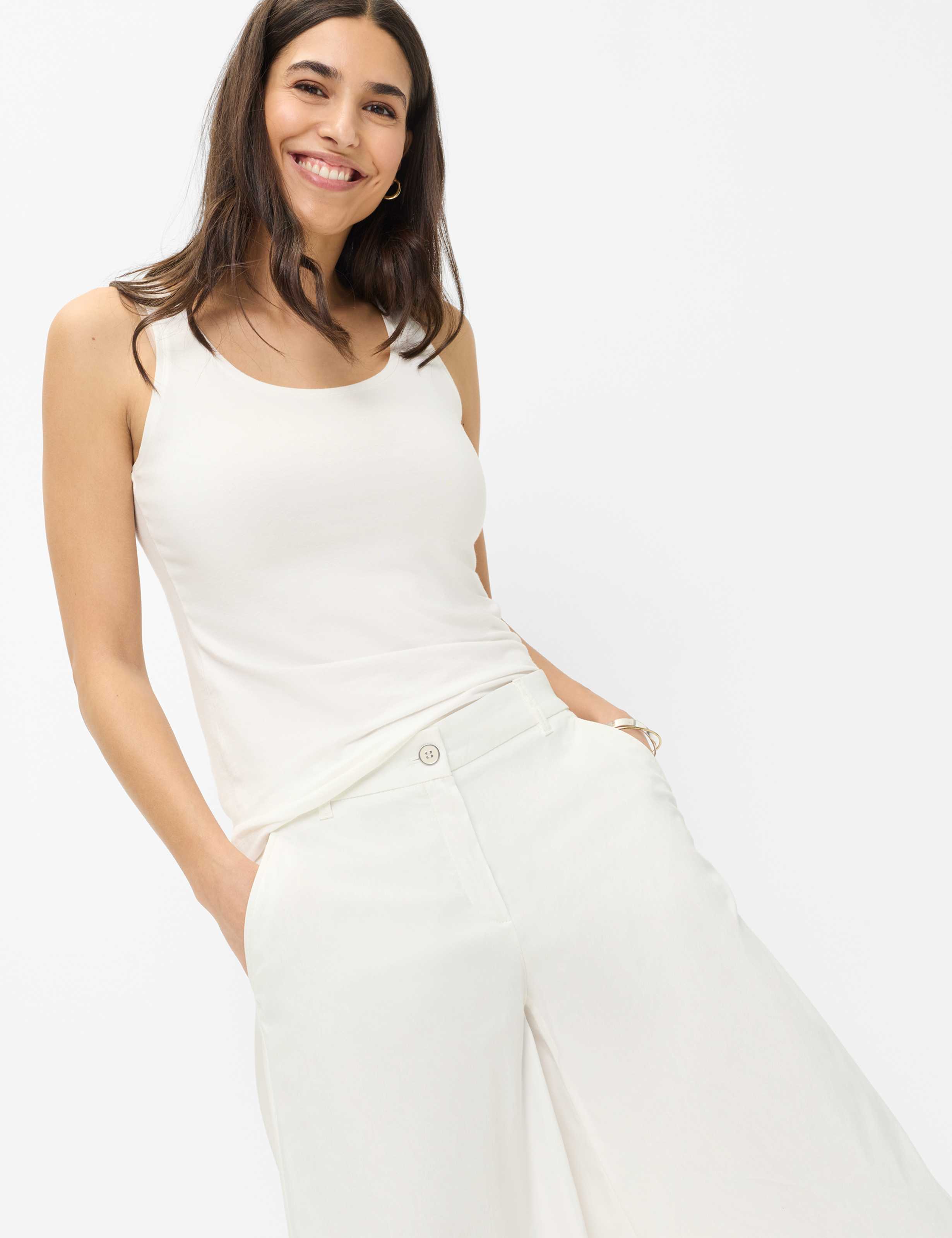 Femme Style MELLI S Blanc Crème Wide Leg Détail 1
