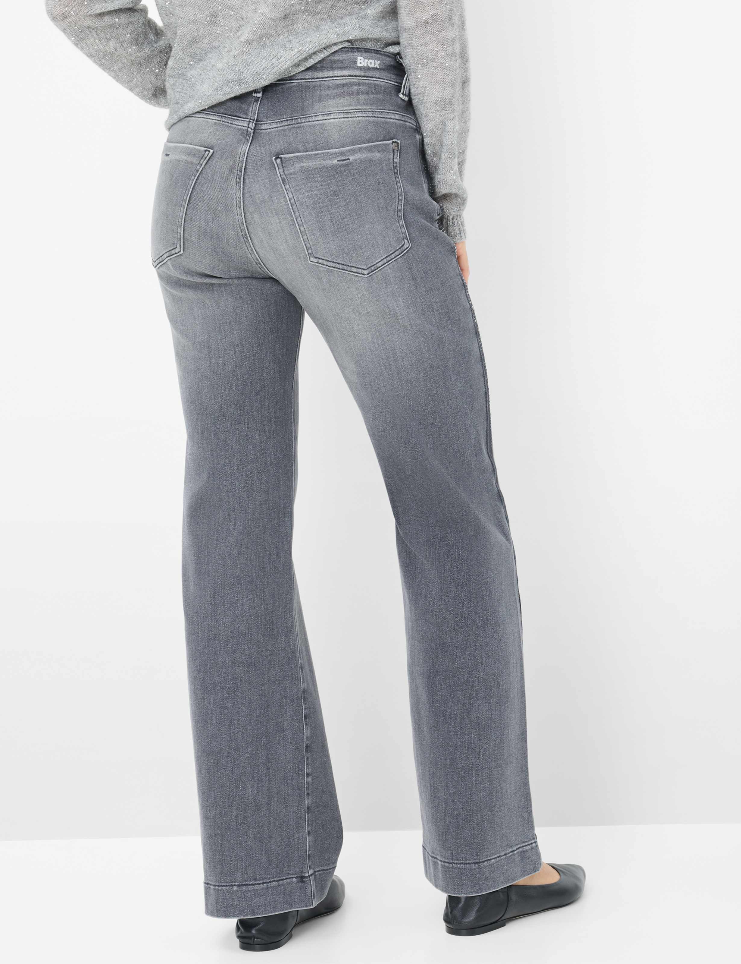 Thumbnail - Brax Damen Five-Pocket-Hose Style MAINE USED LIGHT GREY, denim hellgrau, Gr. 42