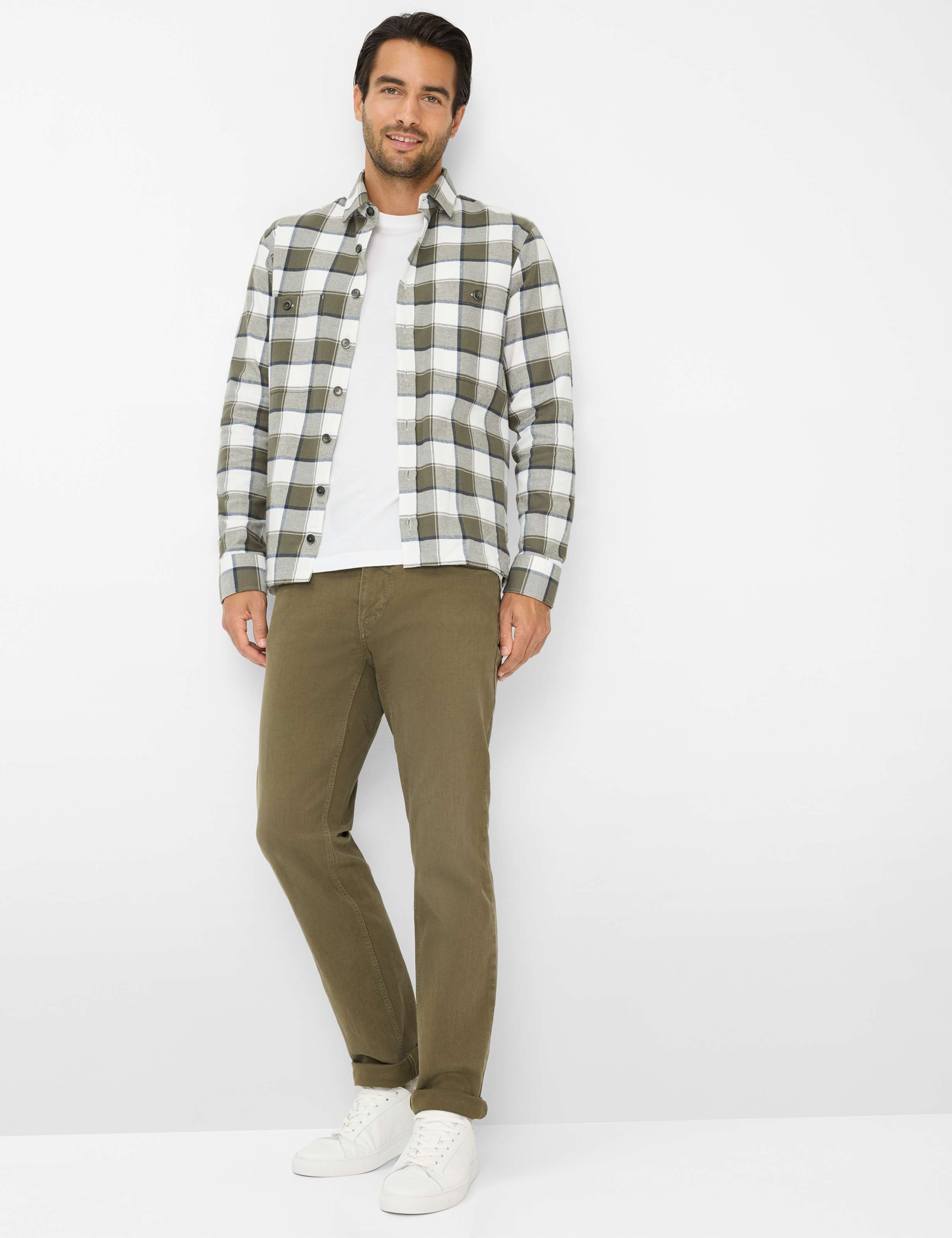Men Style COOPER Denim Green - Olive Regular Fit Model Outfit