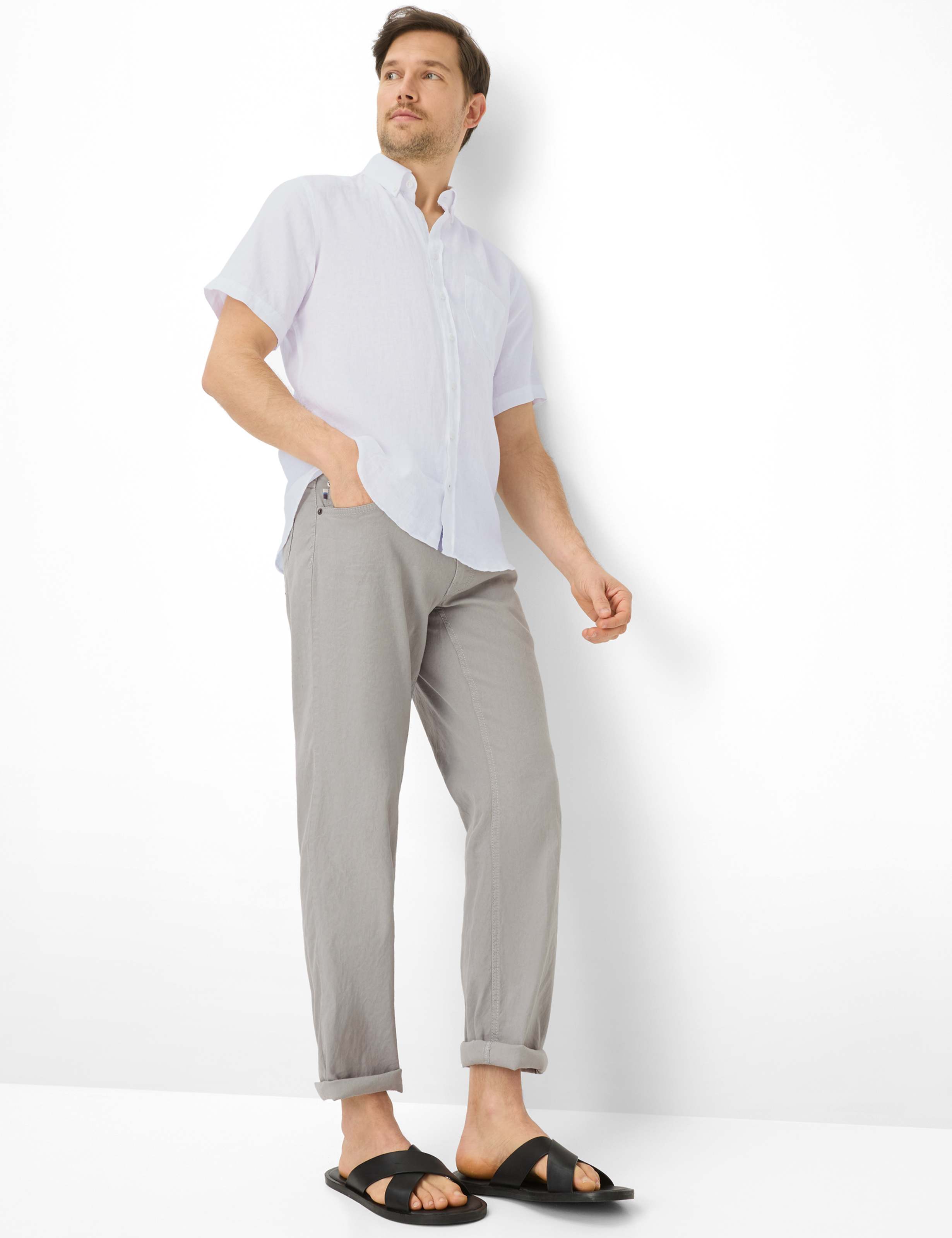 Herren Style COOPER Hellgrau Regular Fit Model Outfit