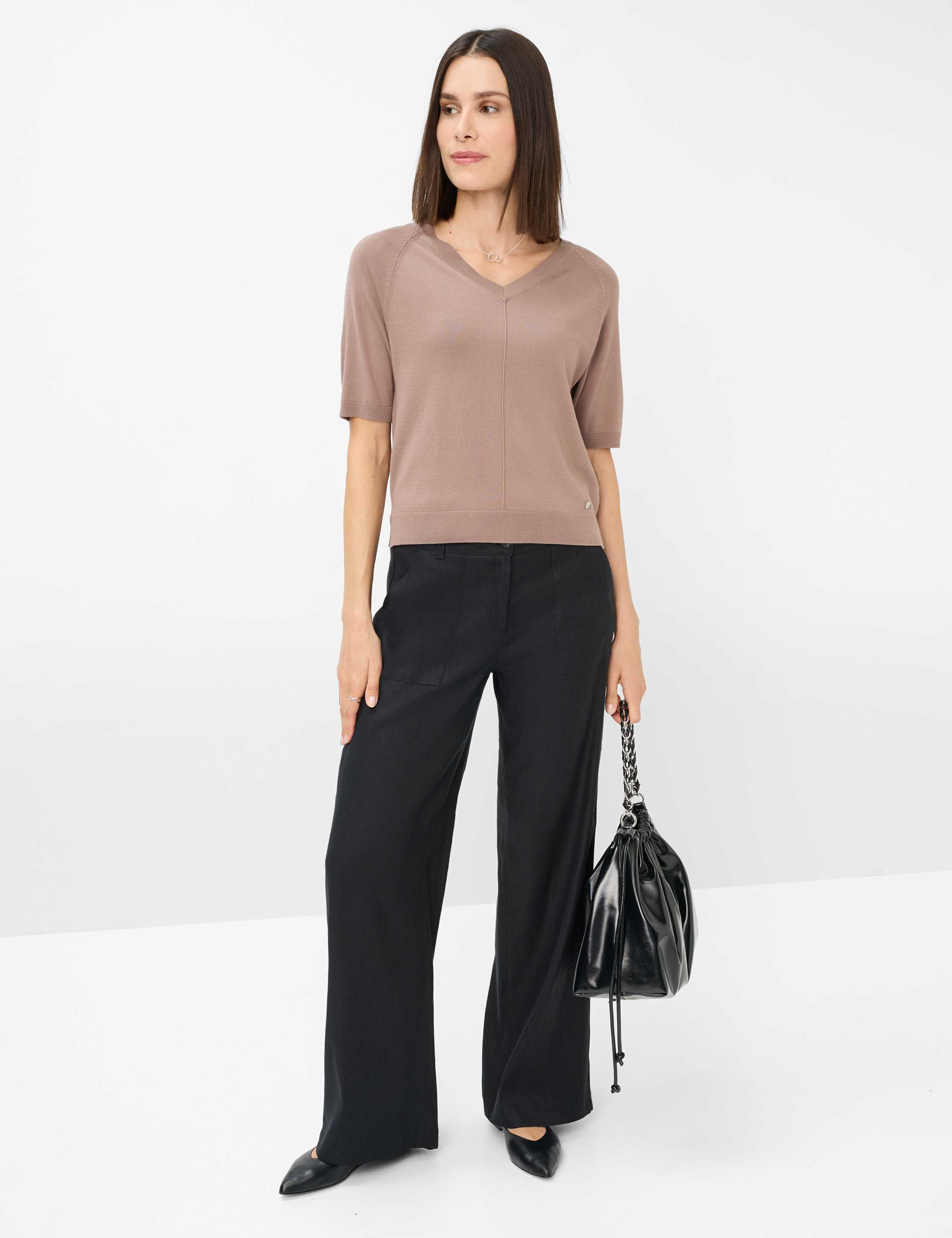 Women Style MAINE Black Wide Leg Model Outfit