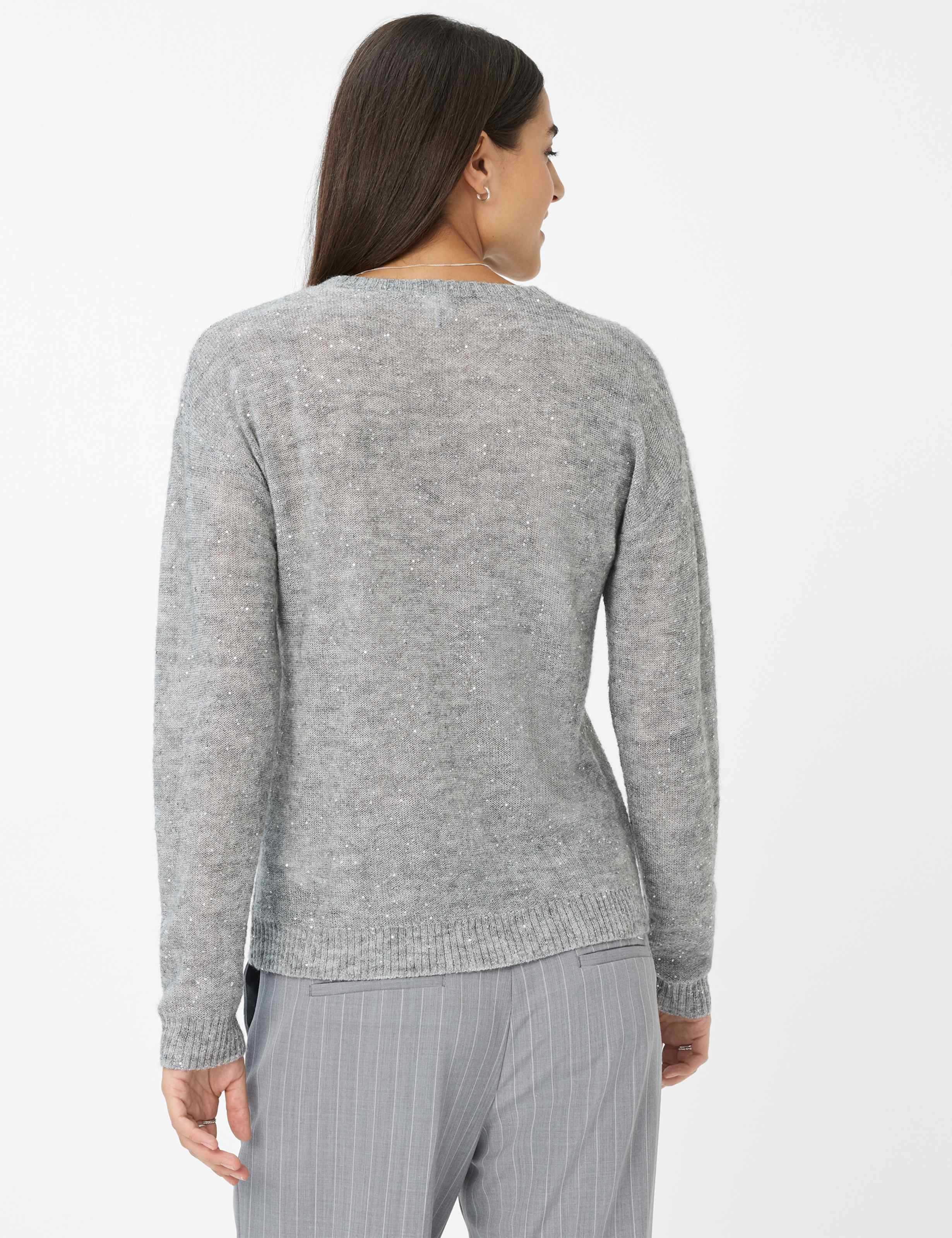 Thumbnail - Brax Damen Pullover Style LESLEY cozy grey, hellgrau, Gr. 46