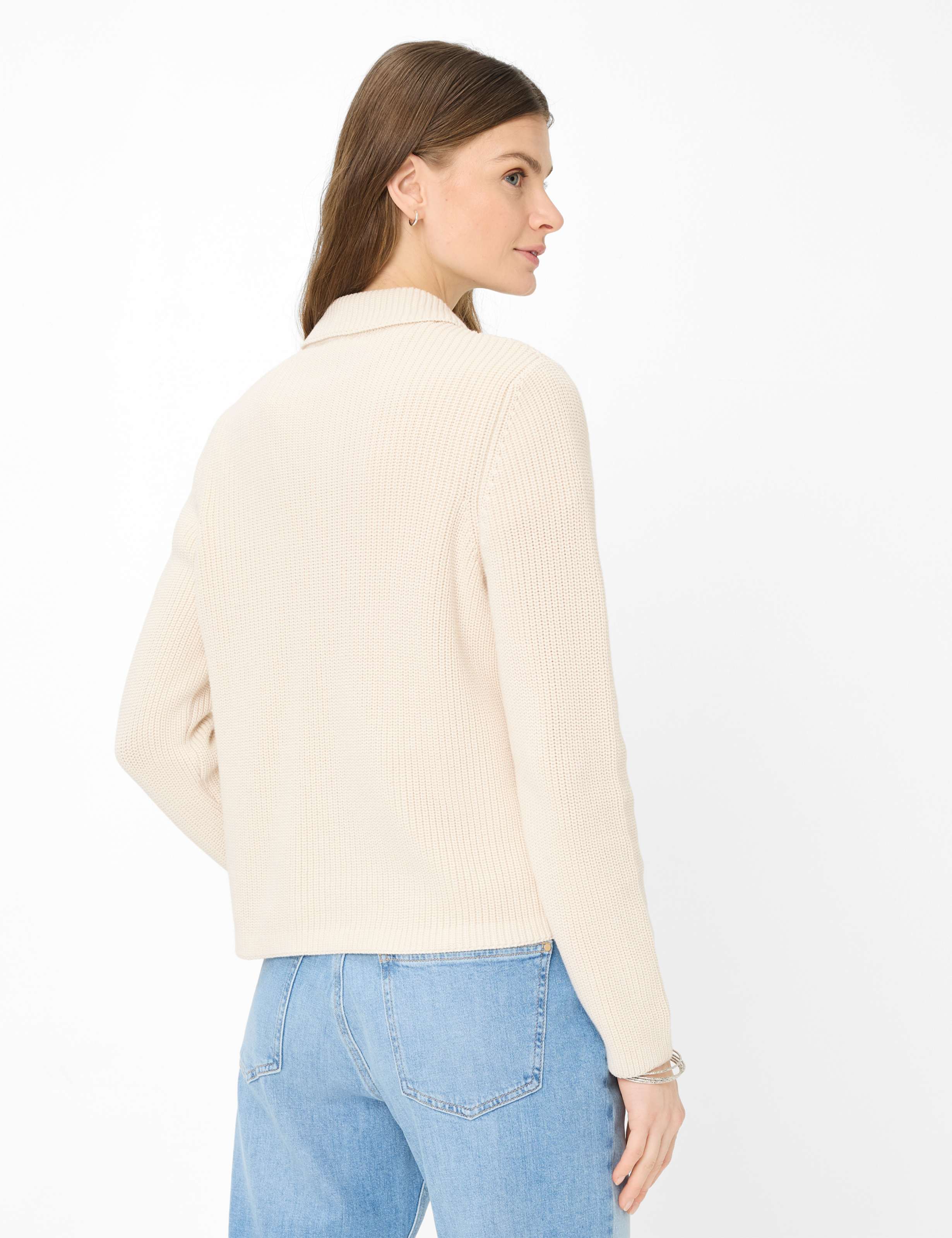 Thumbnail - Brax Damen Strickjacke Style AMI dark ecru, hellbeige, Gr. 40