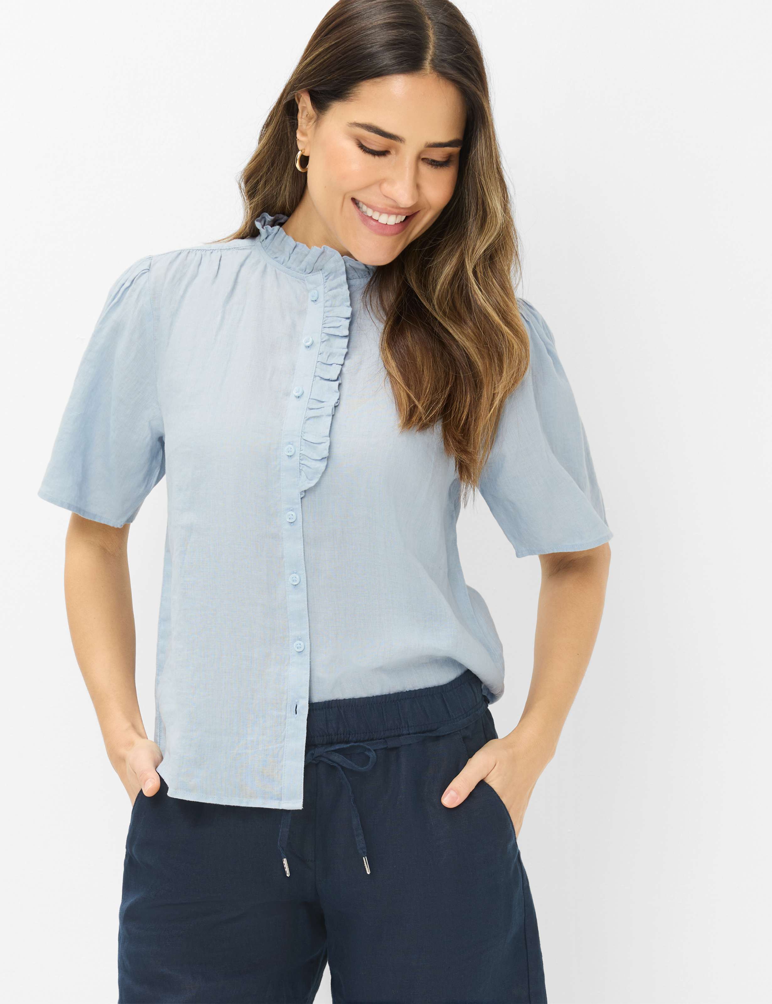 Thumbnail - Brax Damen Bluse Style VIVE vintage blue, hellblau, Gr. 36
