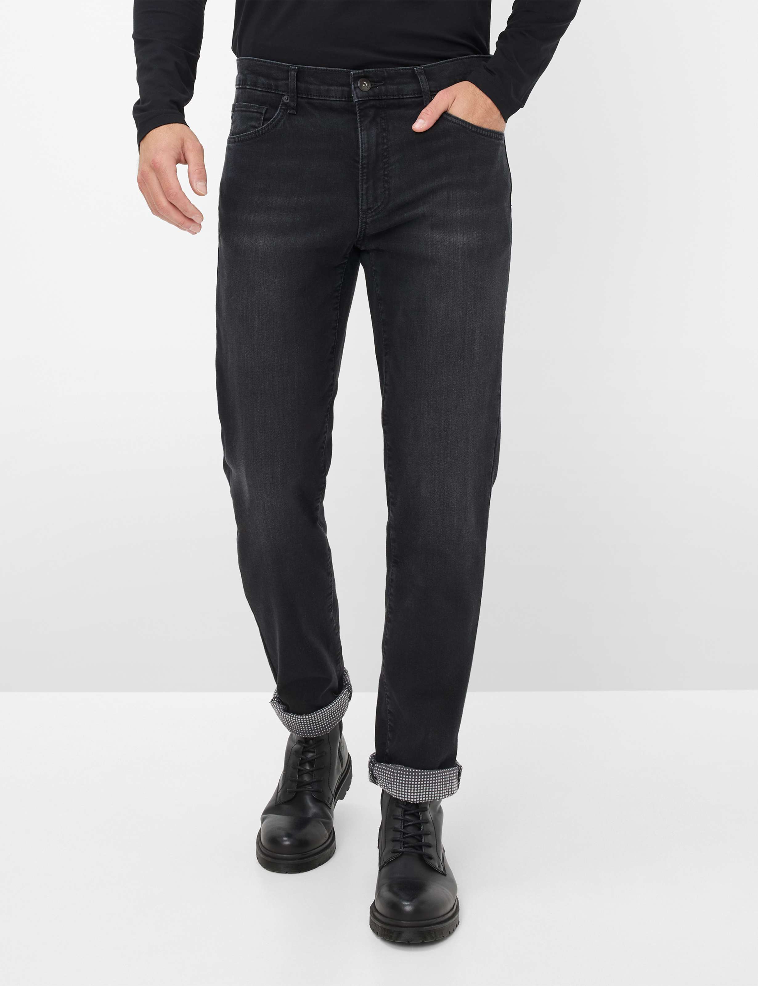 Thumbnail - Brax Herren Five-Pocket-Hose Style CADIZ TT BLACK USED, denim dunkelgrau, Gr. 40/34