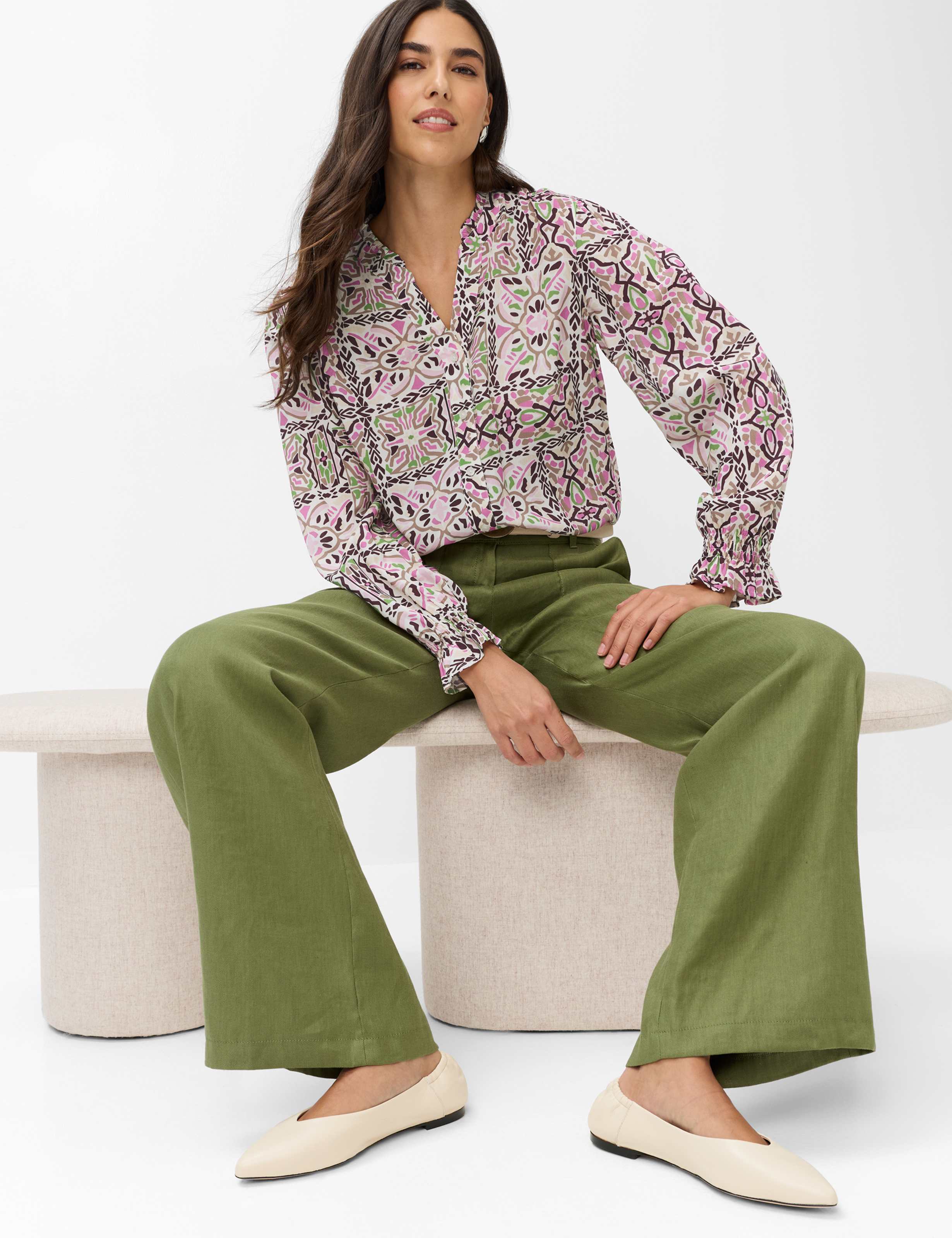 Women Style MAINE Green Wide leg Detail 1