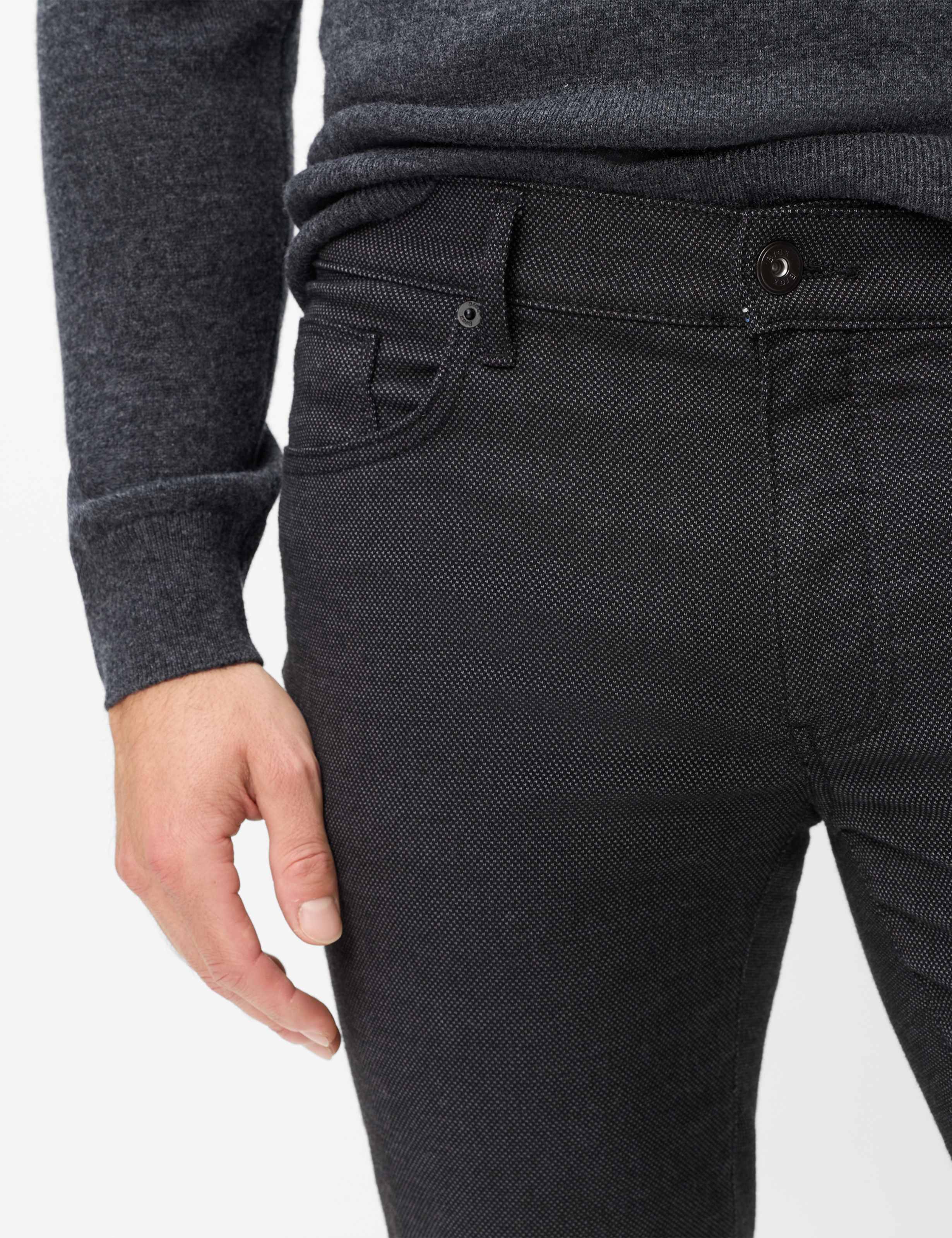 Herren Style CADIZ Dunkelgrau Straight Fit Detail 2