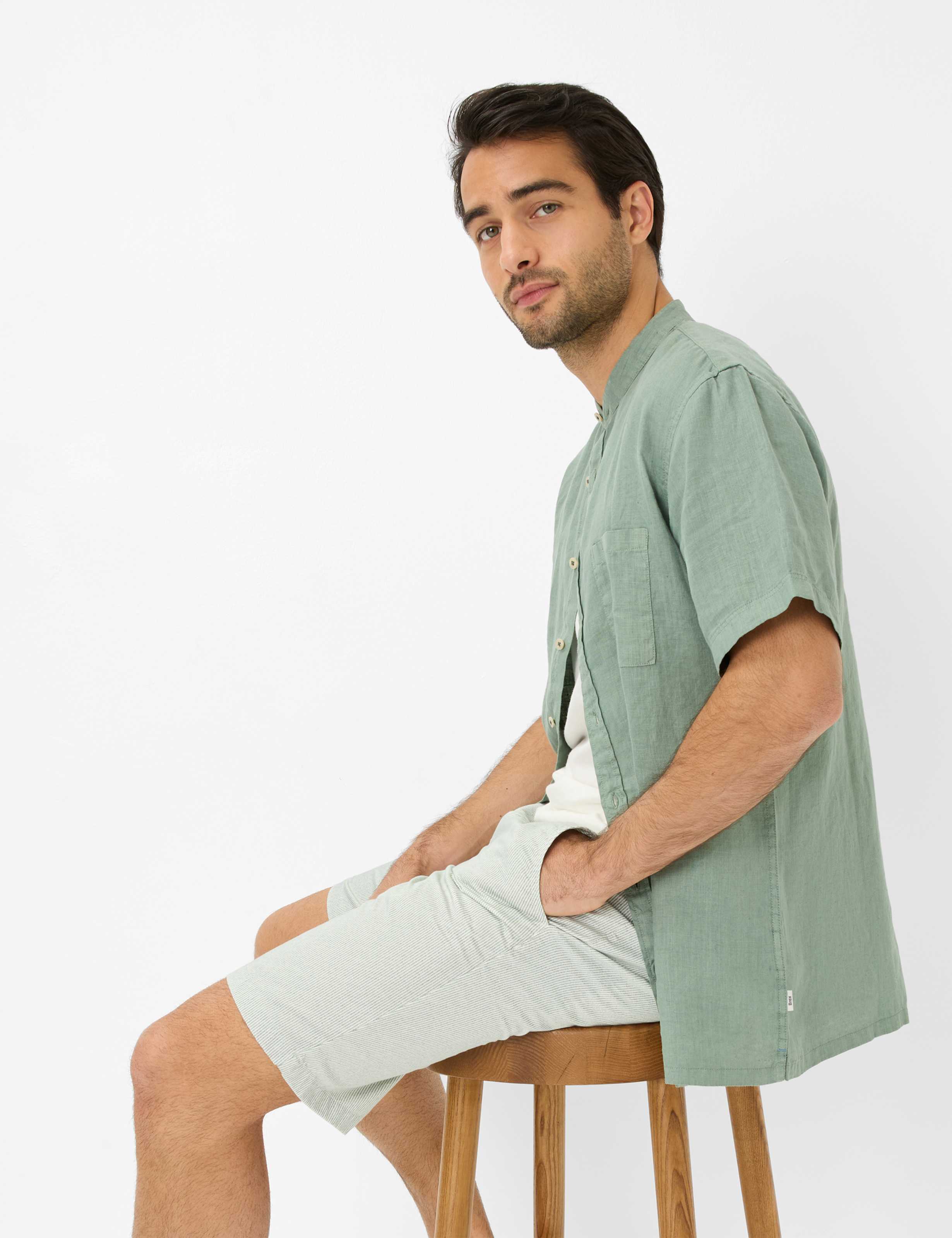 Homme Style BOZEN Vert Clair Regular Fit Détail 1