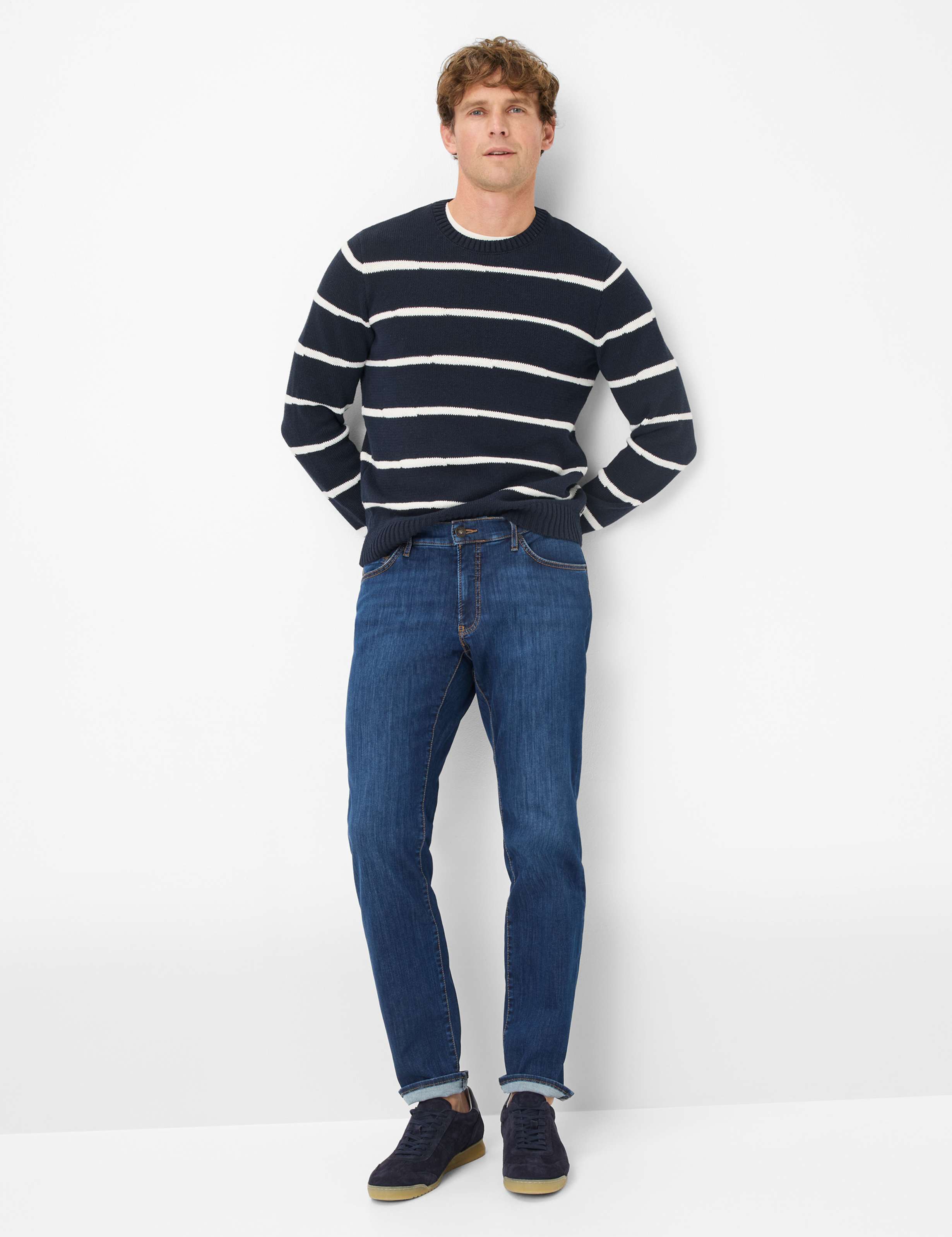 Herren Style CHUCK Denim Blau Modern Fit Model Outfit