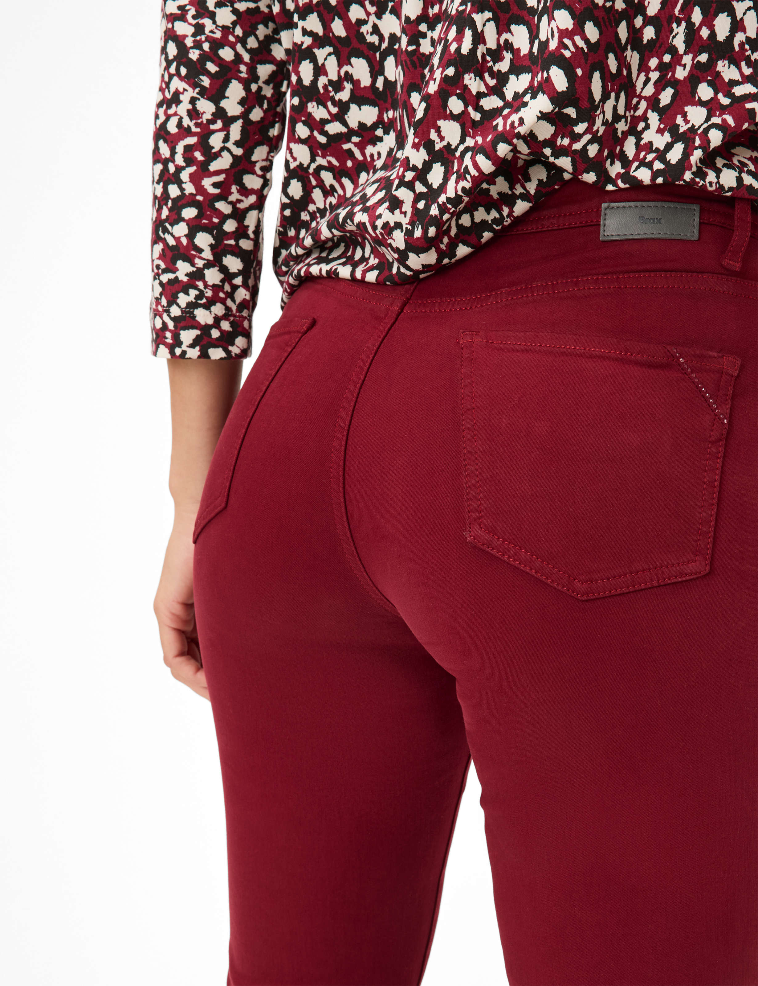 Damen Style MARY Denim Dunkelrot Regular Fit Detail 2