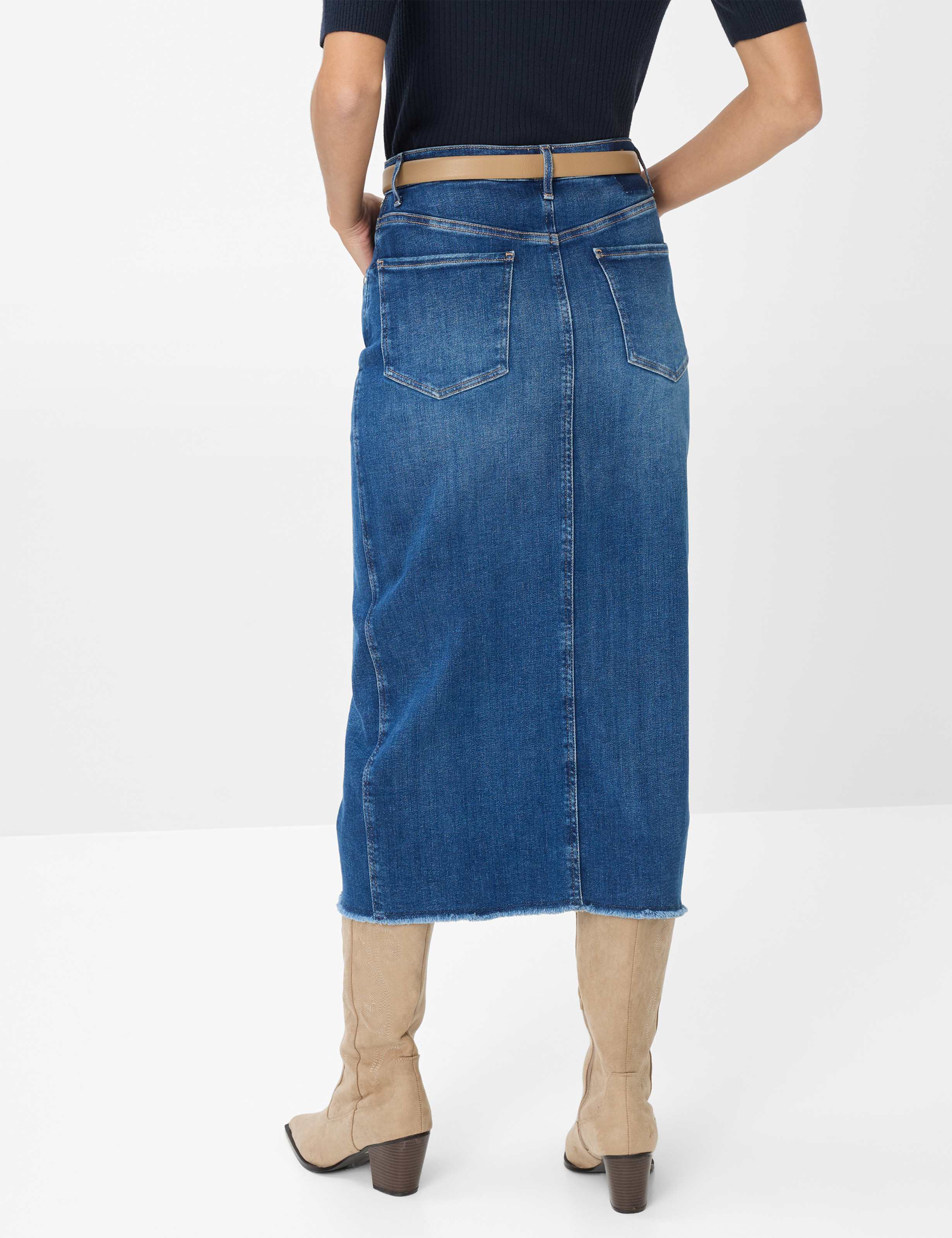 Thumbnail - Brax Damen Rock Style KACIE USED REGULAR BLUE, denim blau, Gr. 44