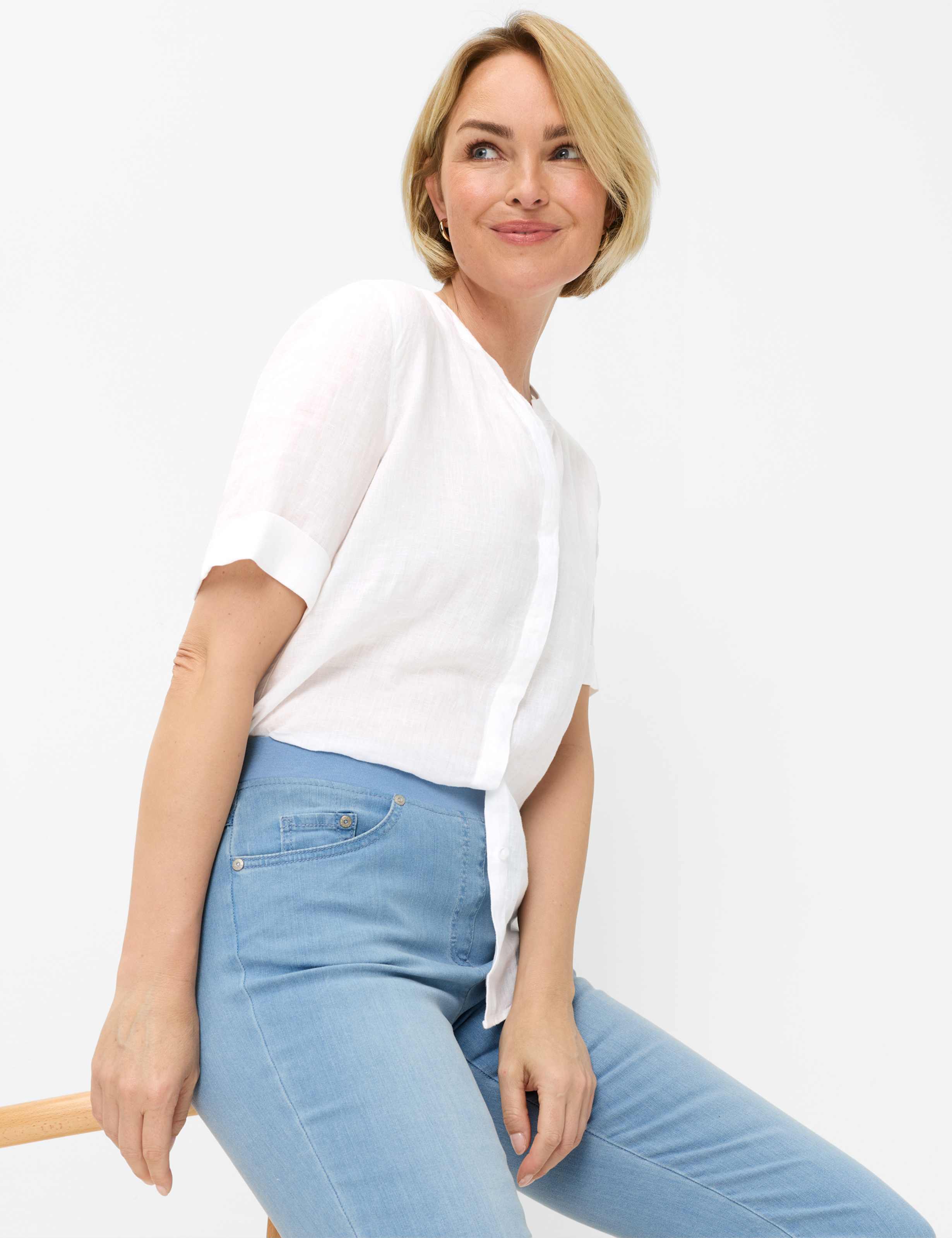 Damen Style PAMINA CAPRI Denim Hellblau Slim Fit Detail 1