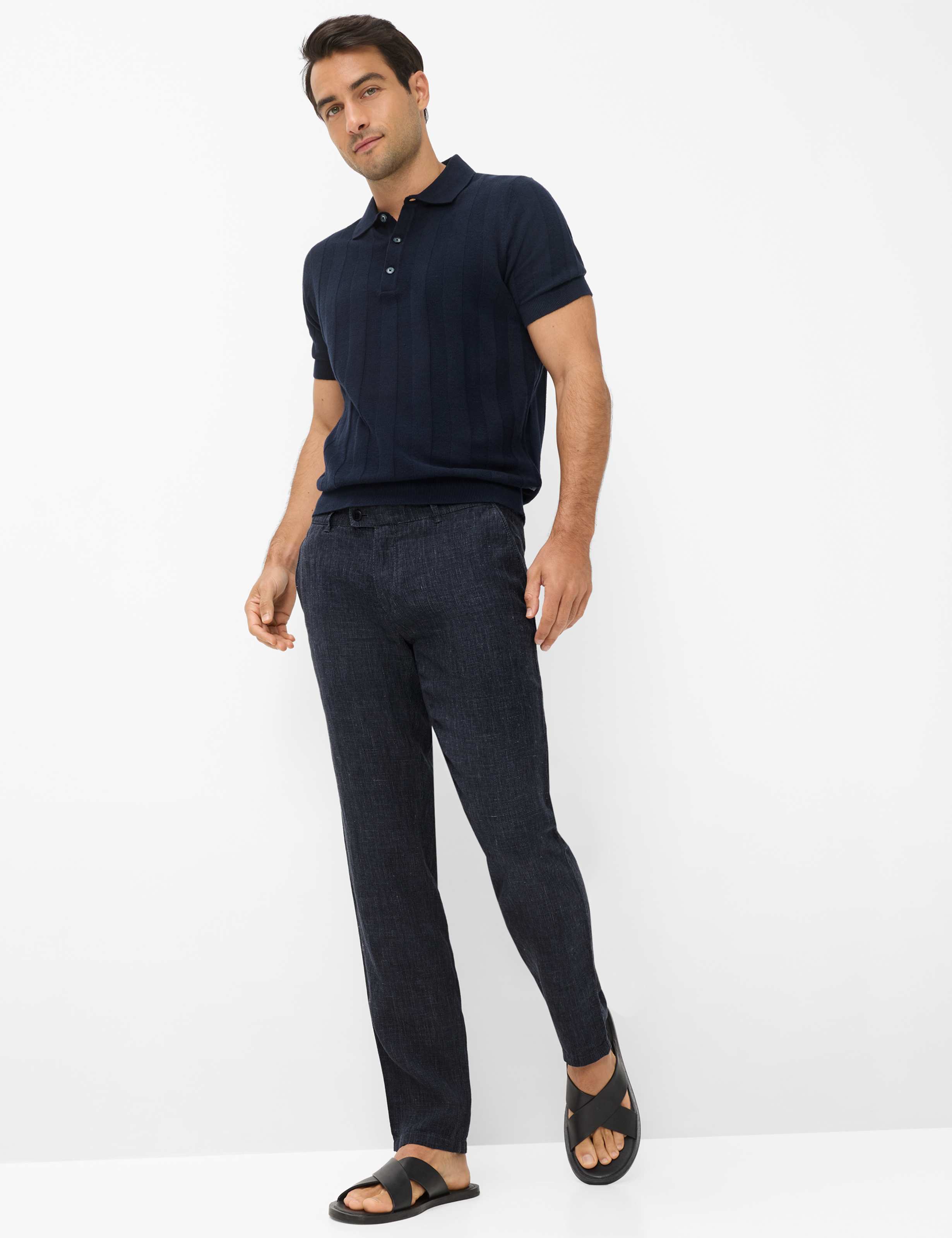 Men Style FABIO Dark Blue Modern Fit Model Outfit