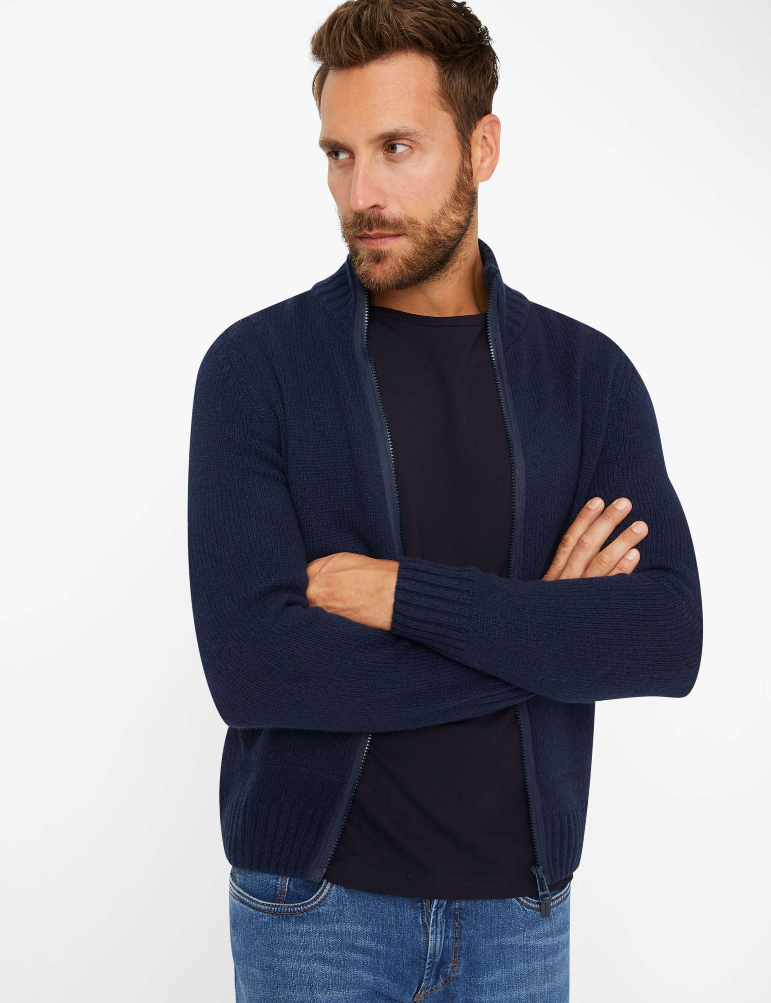 Men's fashion Cardigans Style JAKE Dark Blue ➜ at Brax!