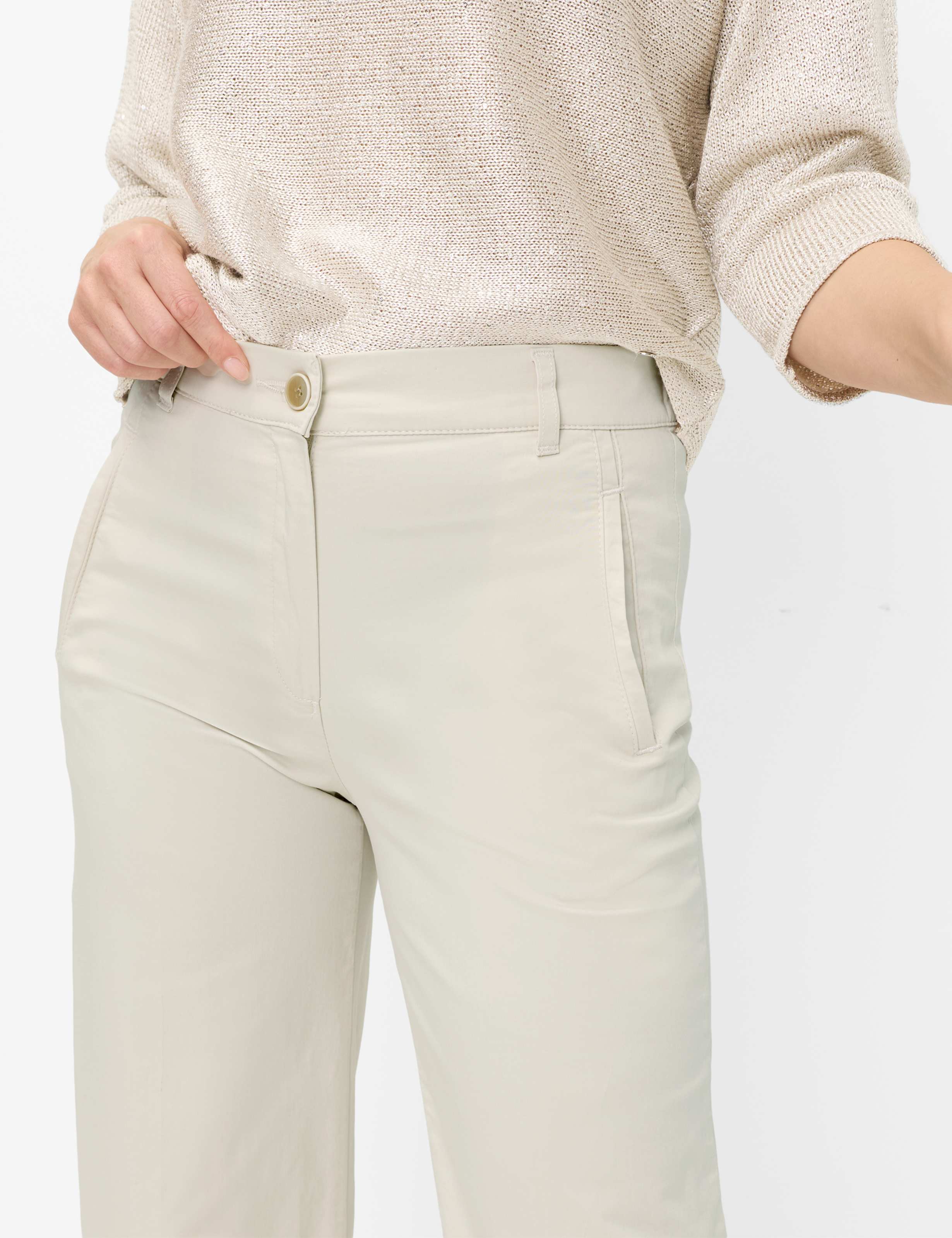 Femme Style PEGGY CULOTTE Beige Clair Slim Fit Détail 2