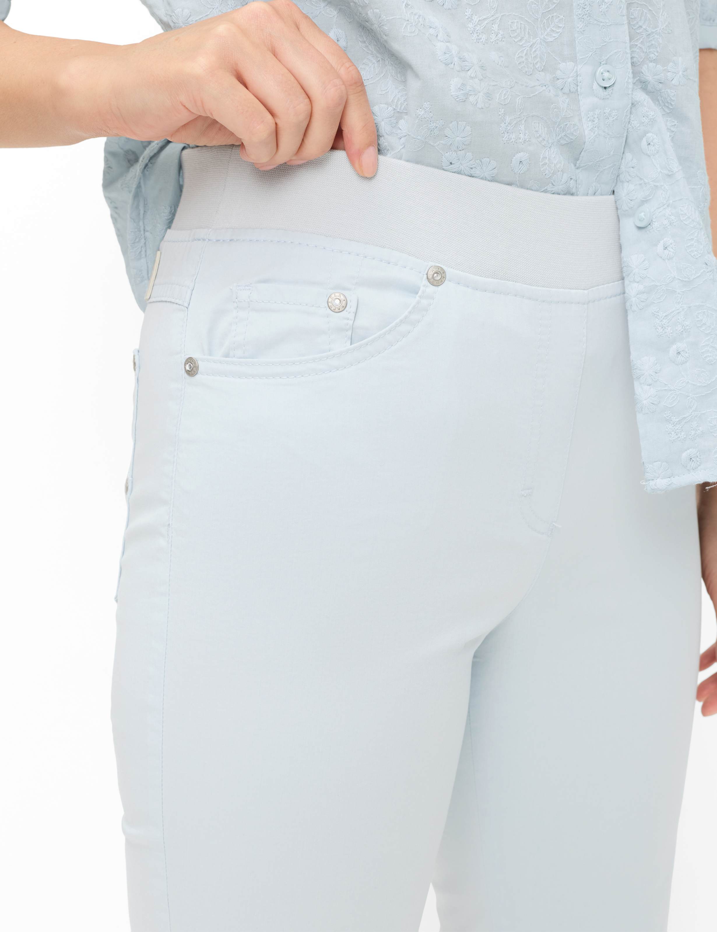 Femme Style PAMINA BERMUDA Bleu Clair Slim Fit Détail 2