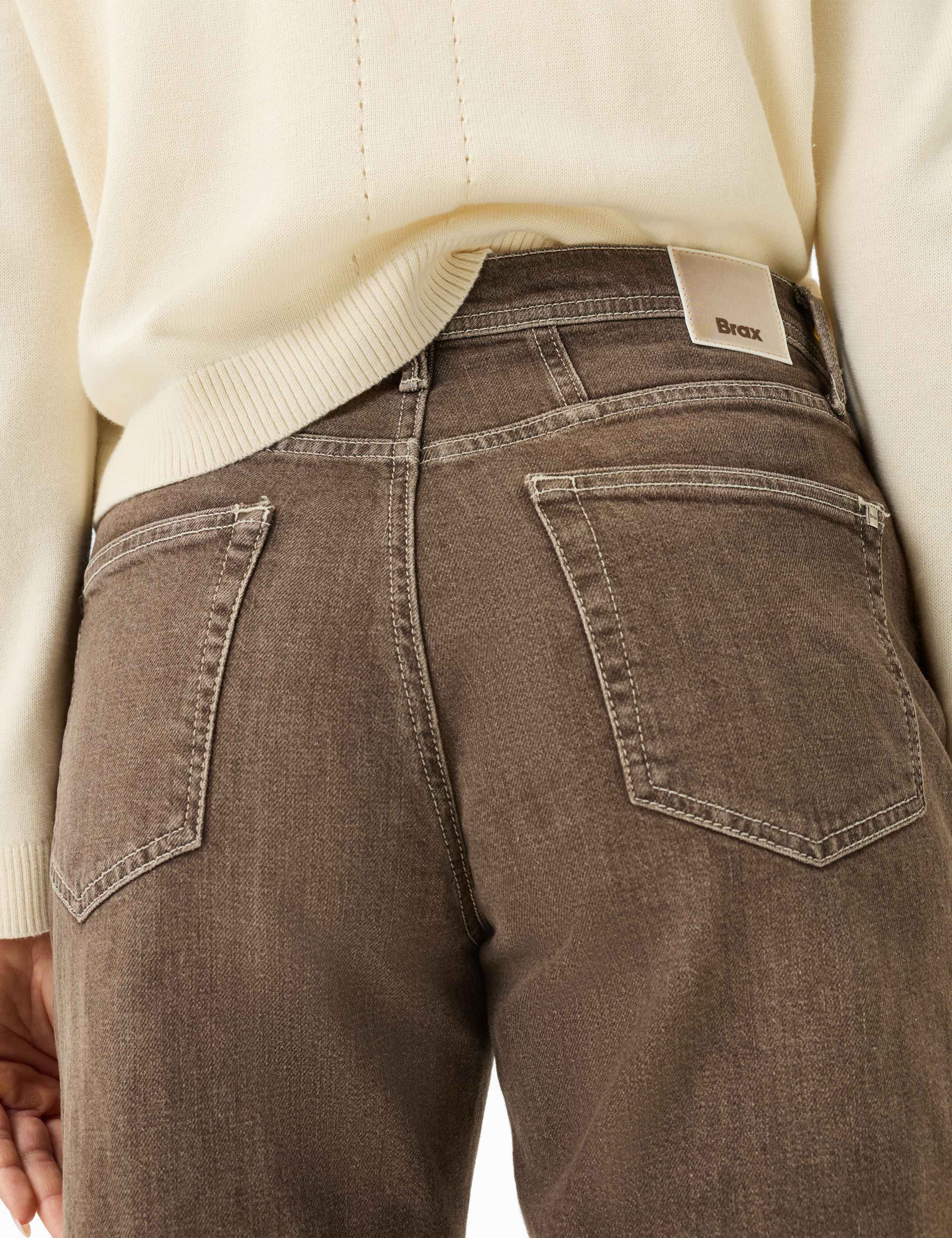 Dames Style MILEY S Denim Donkerbruin Tapered Fit Detail 2