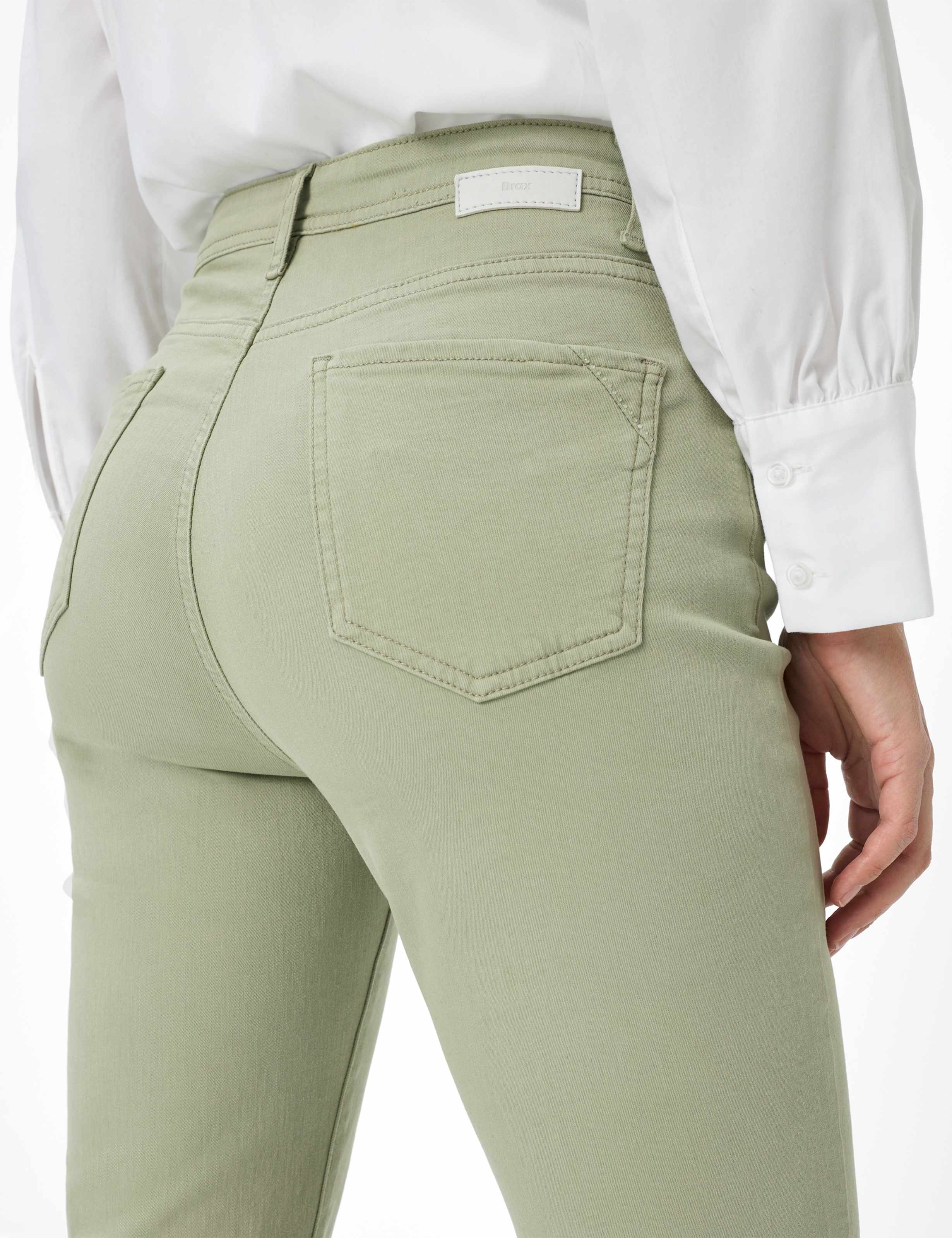 Femme Style CAROLA Denim Vert Clair Feminine Fit Détail 2