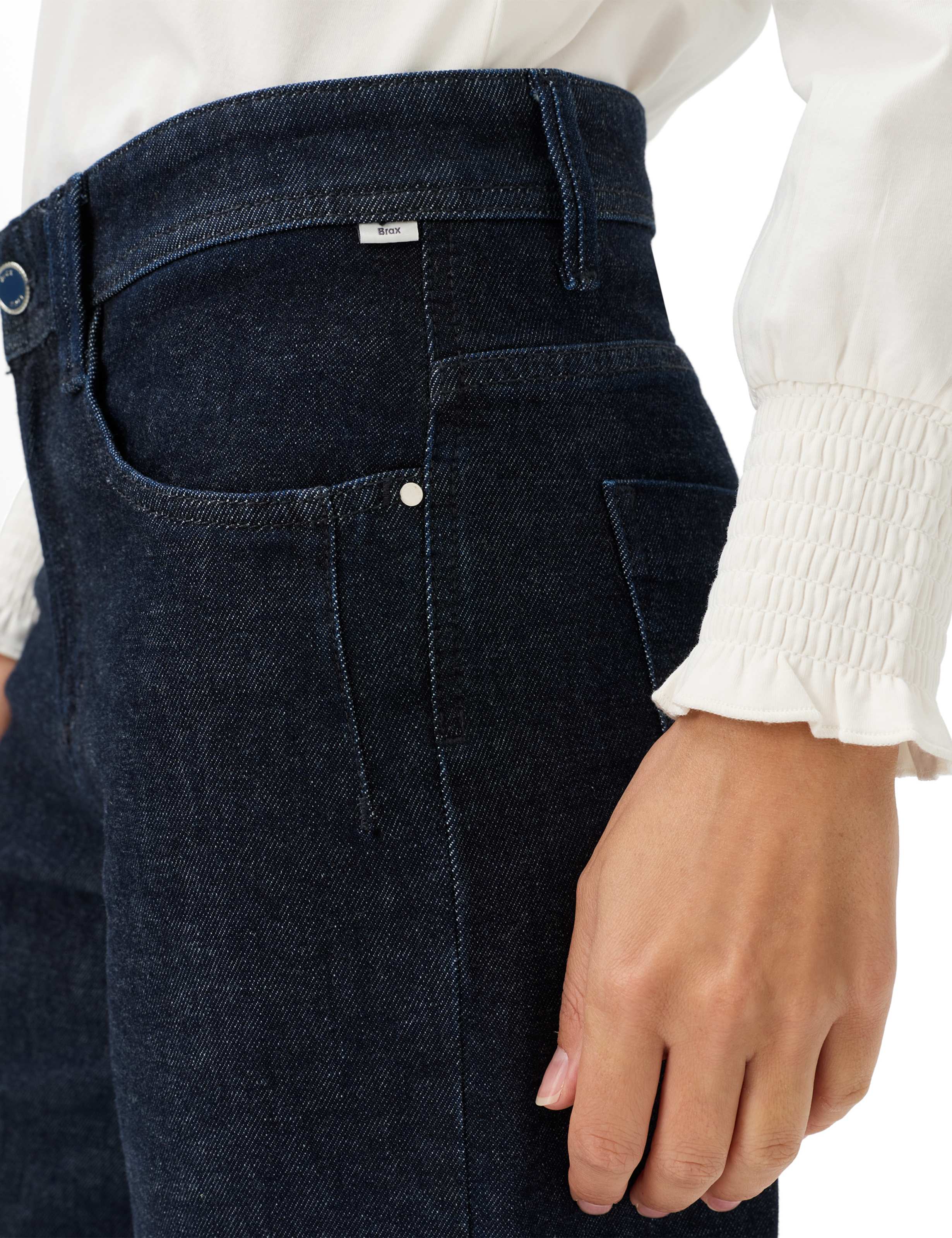 Damen Style MAINE Denim Dunkelblau Wide Leg Detail 2
