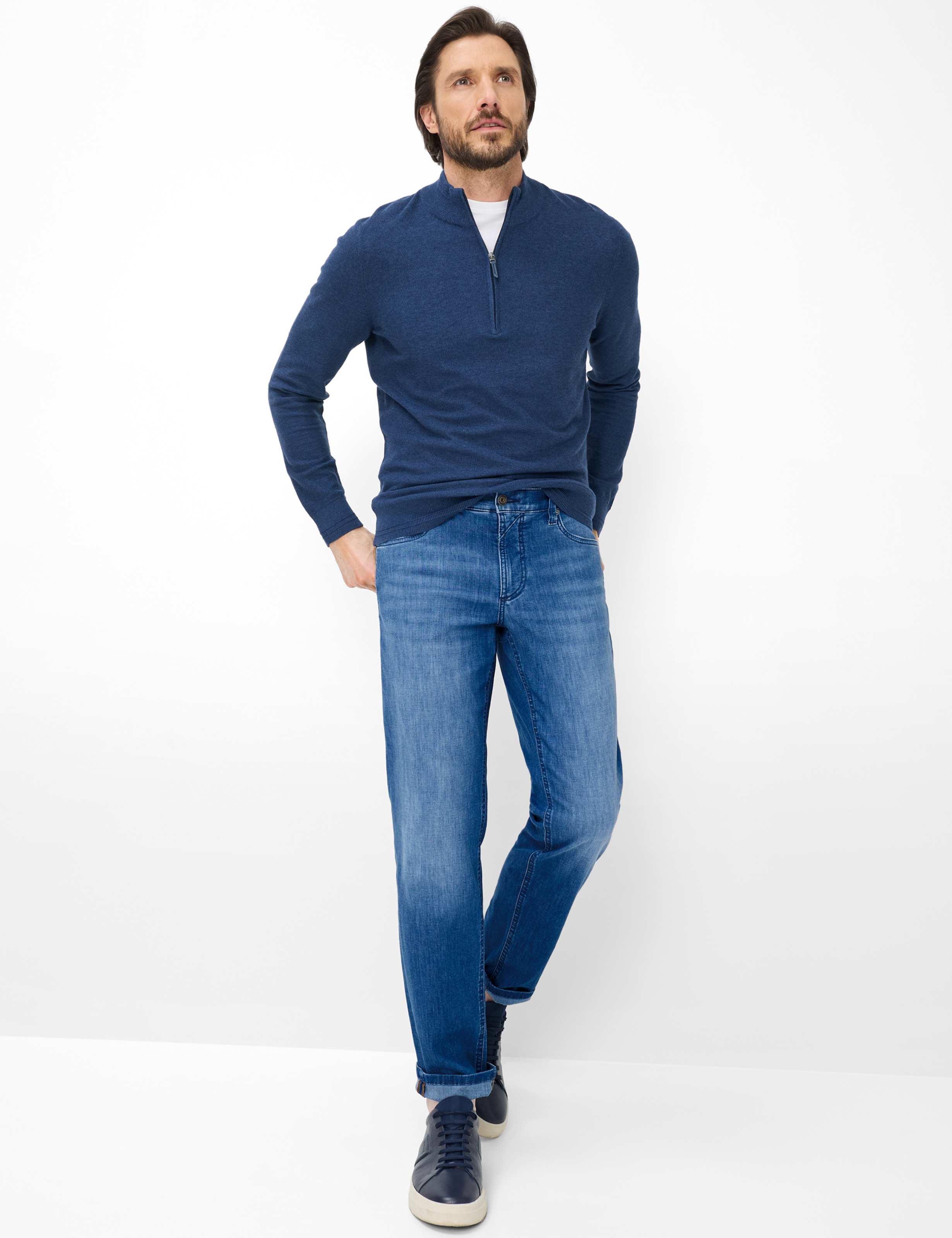 Herren Style LUKE Denim Blau Regular Fit Model Outfit