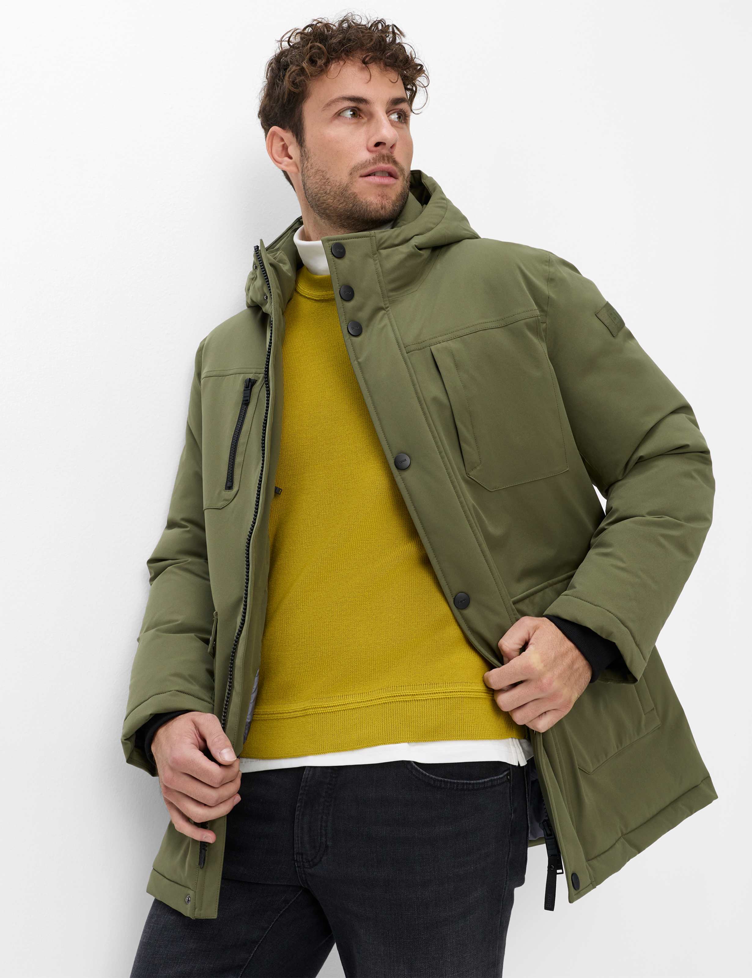 Brax Heren Parka  Style GLENN burnt olive Groen Olijf, groen - olijf, maat S