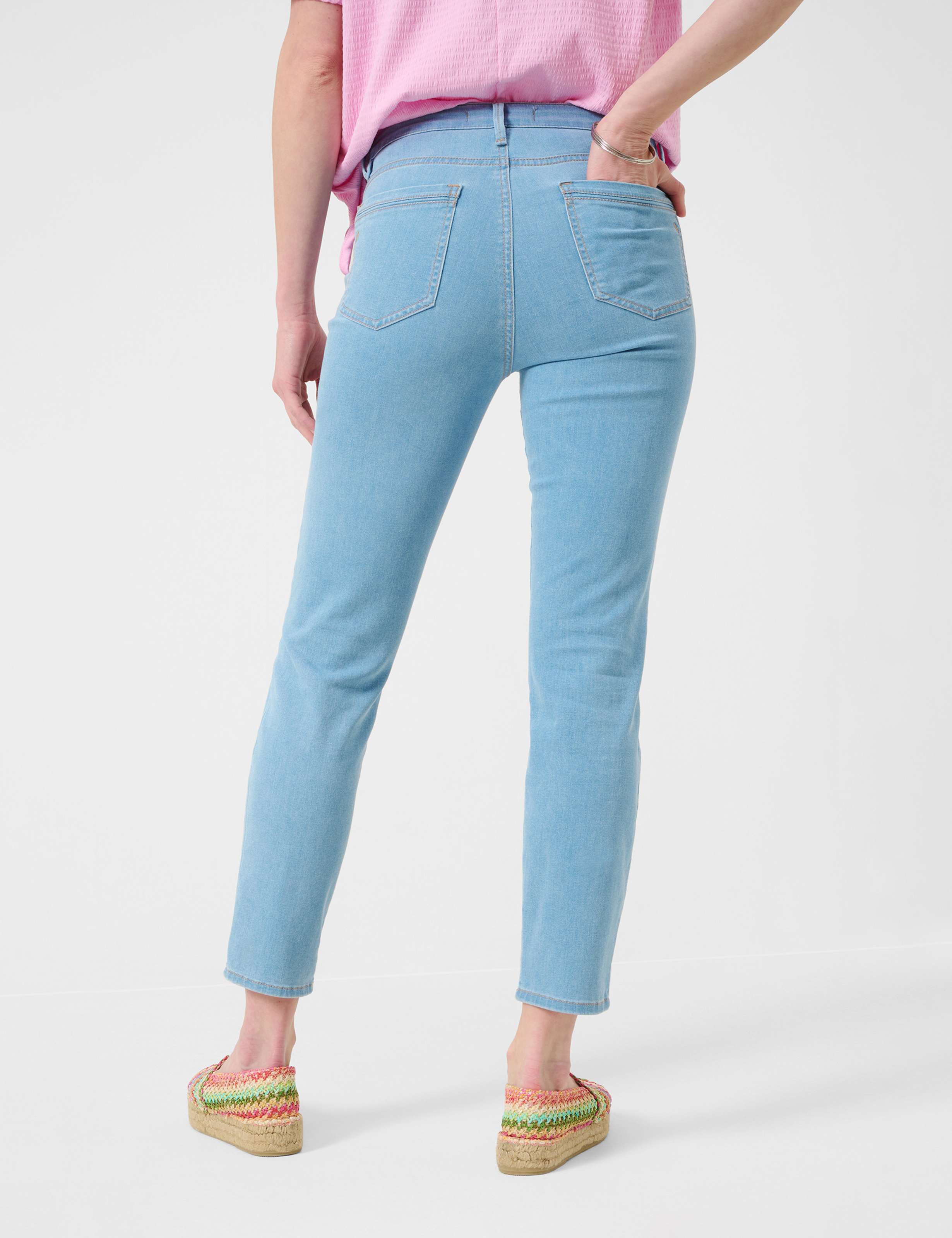 Women Style SHAKIRA S USED LIGHT BLUE Slim Fit Model back