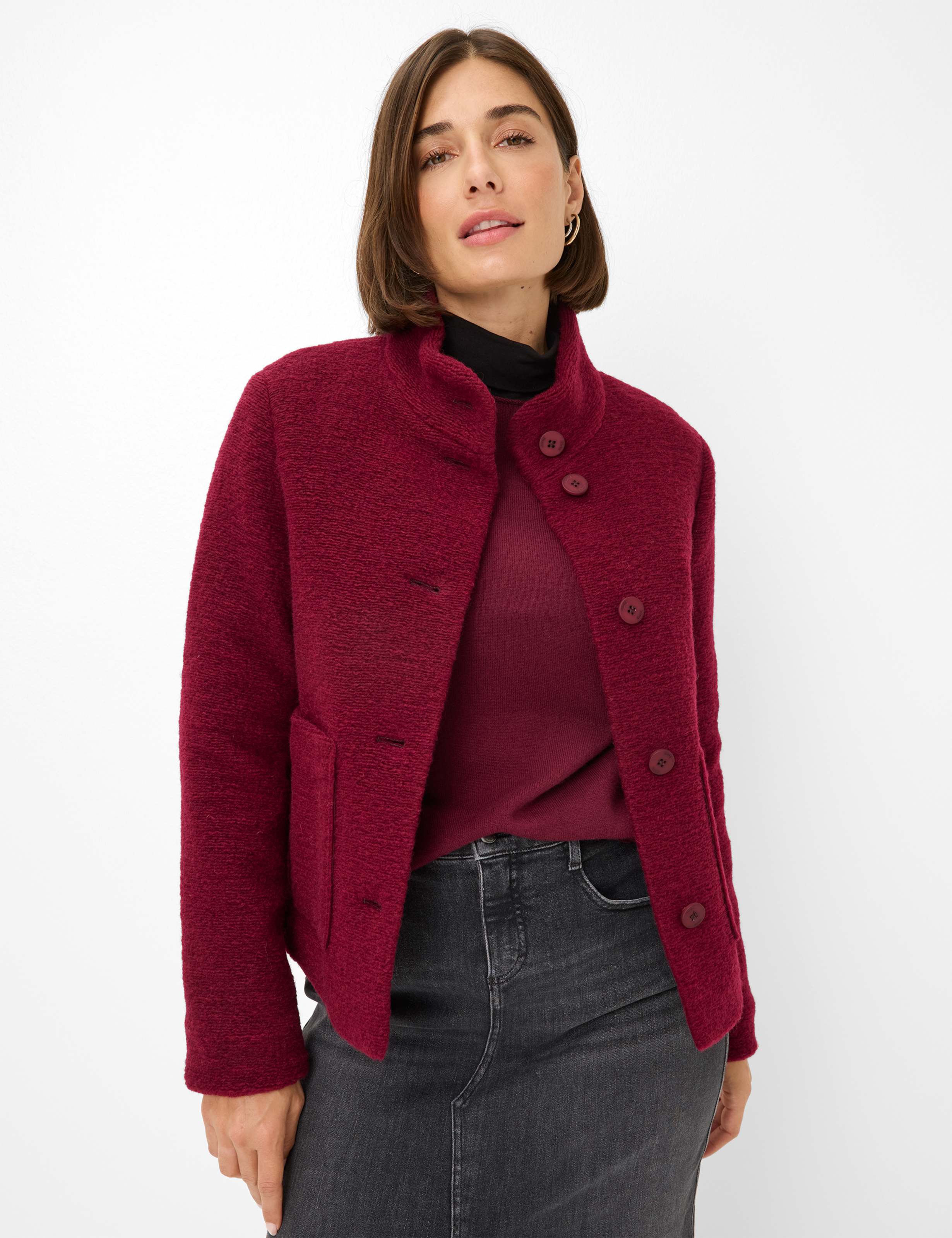 Thumbnail - Brax Damen Jacke Style VIENNA mulberry, dunkelrot, Gr. 36