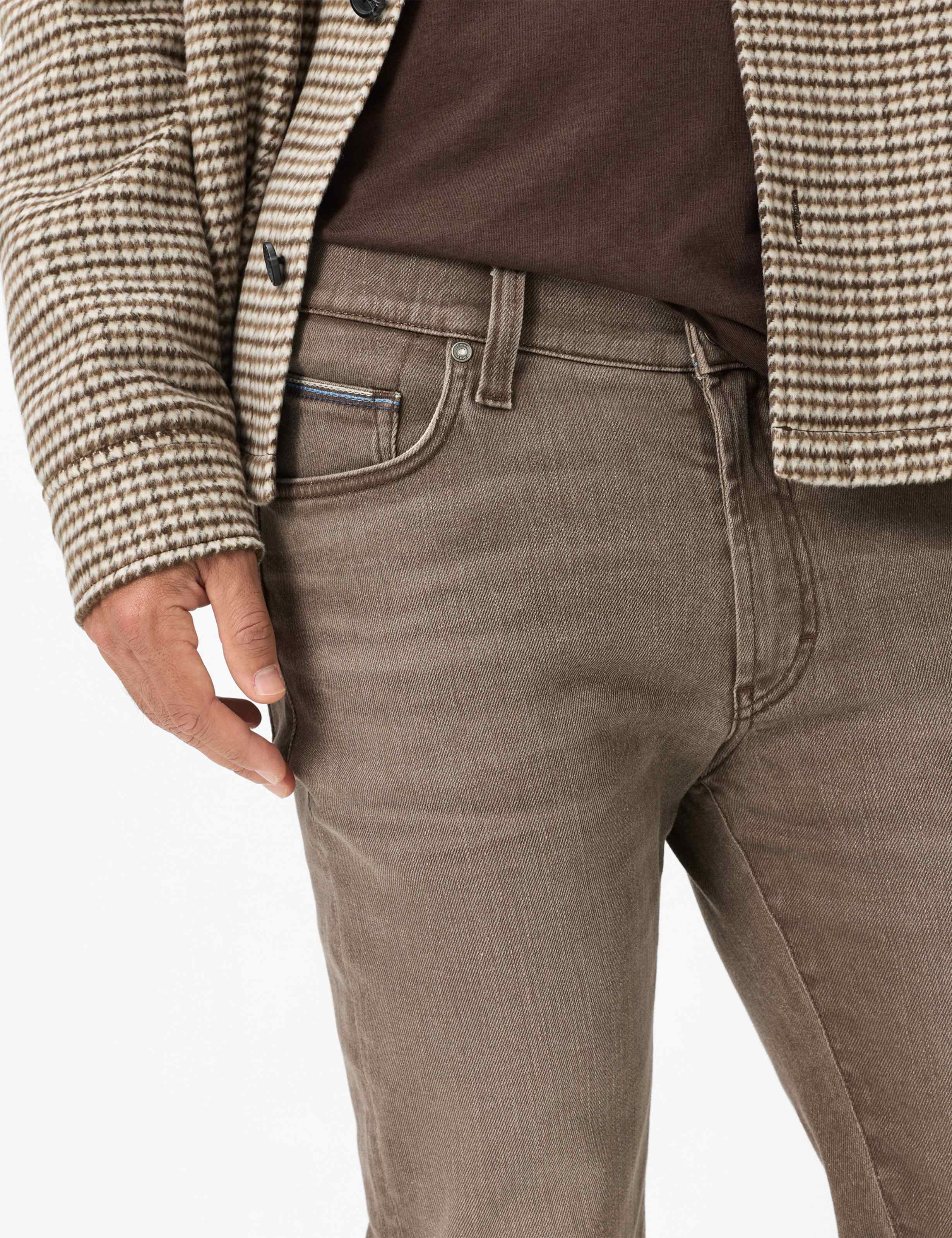 Heren Style CLINT Denim Donkerbruin Relaxed Fit Detail 2
