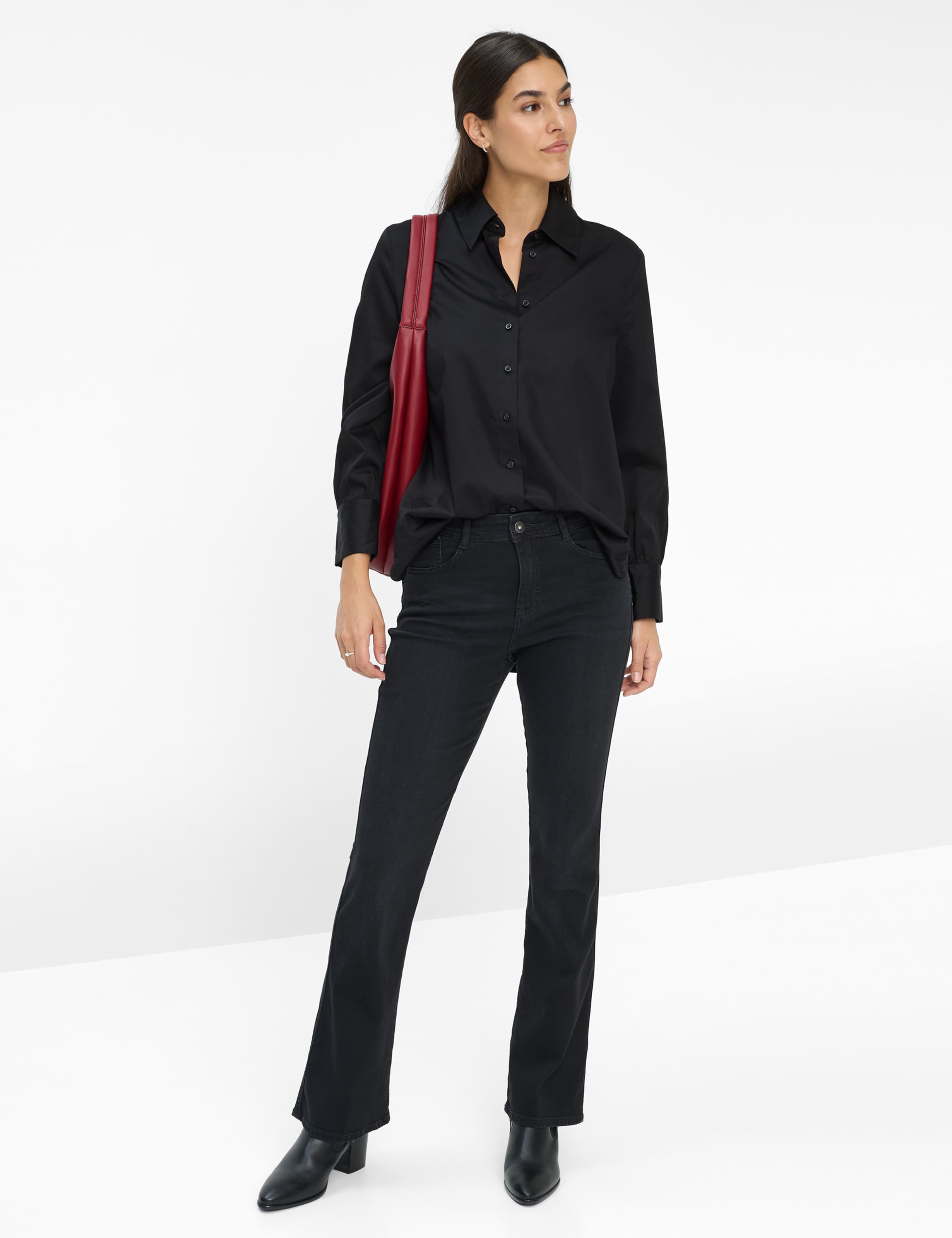 Damen Style SHAKIRA Denim Dunkelgrau Slim Fit Model Outfit