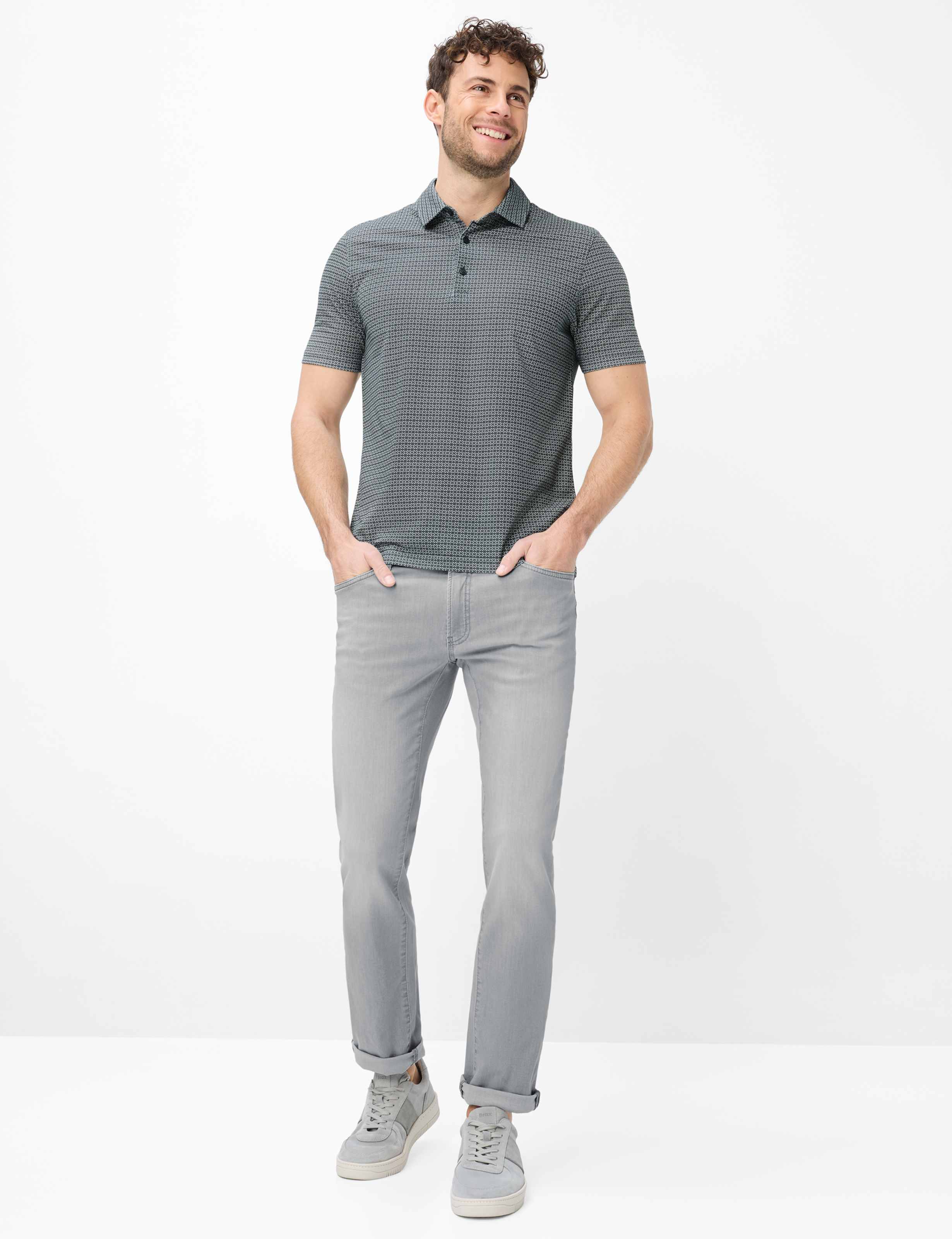 Herren Style CHUCK Denim Grau Modern Fit Model Outfit