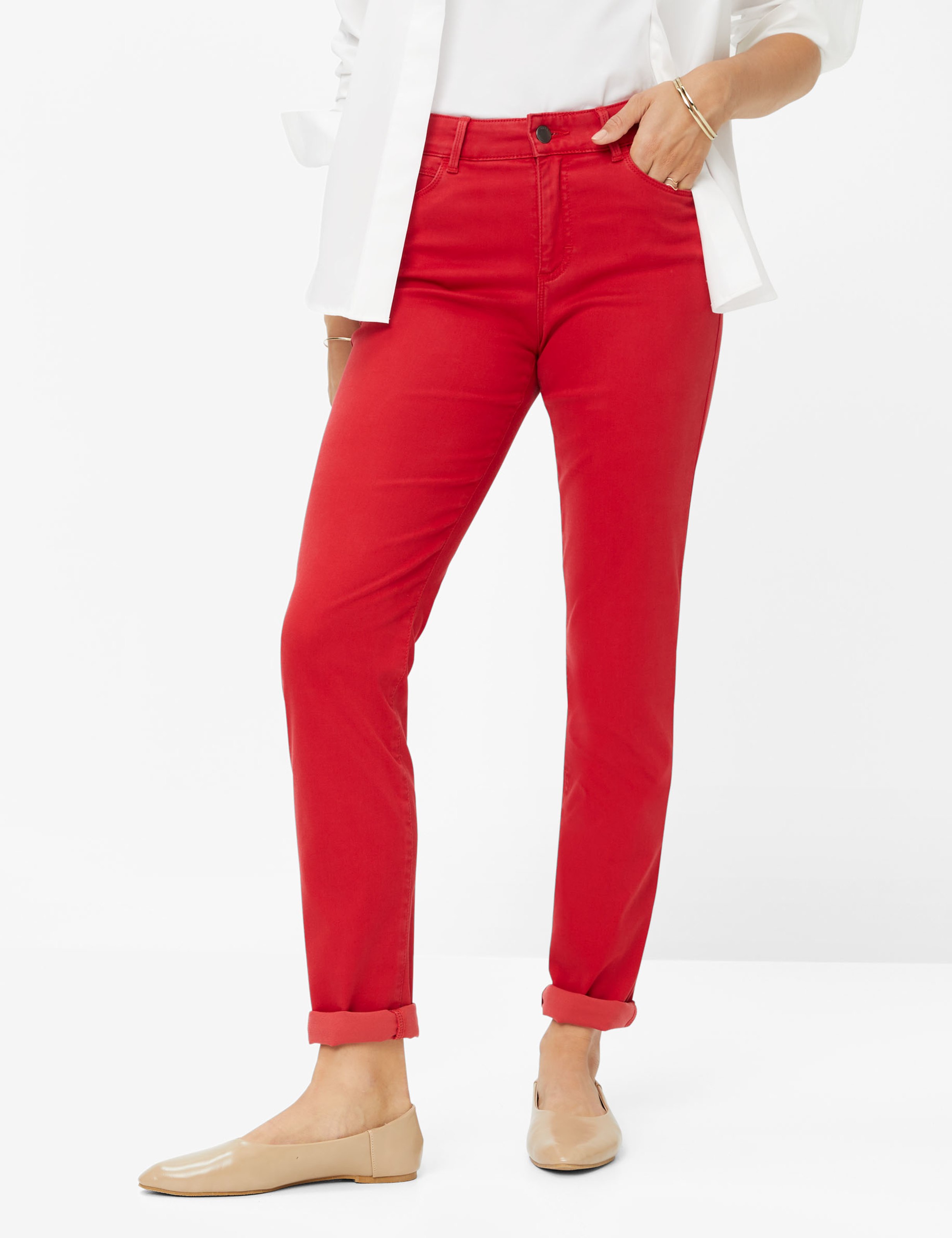 Shades of red, Women, SLIM, Style SHAKIRA, MODEL_FRONT_ISHOP