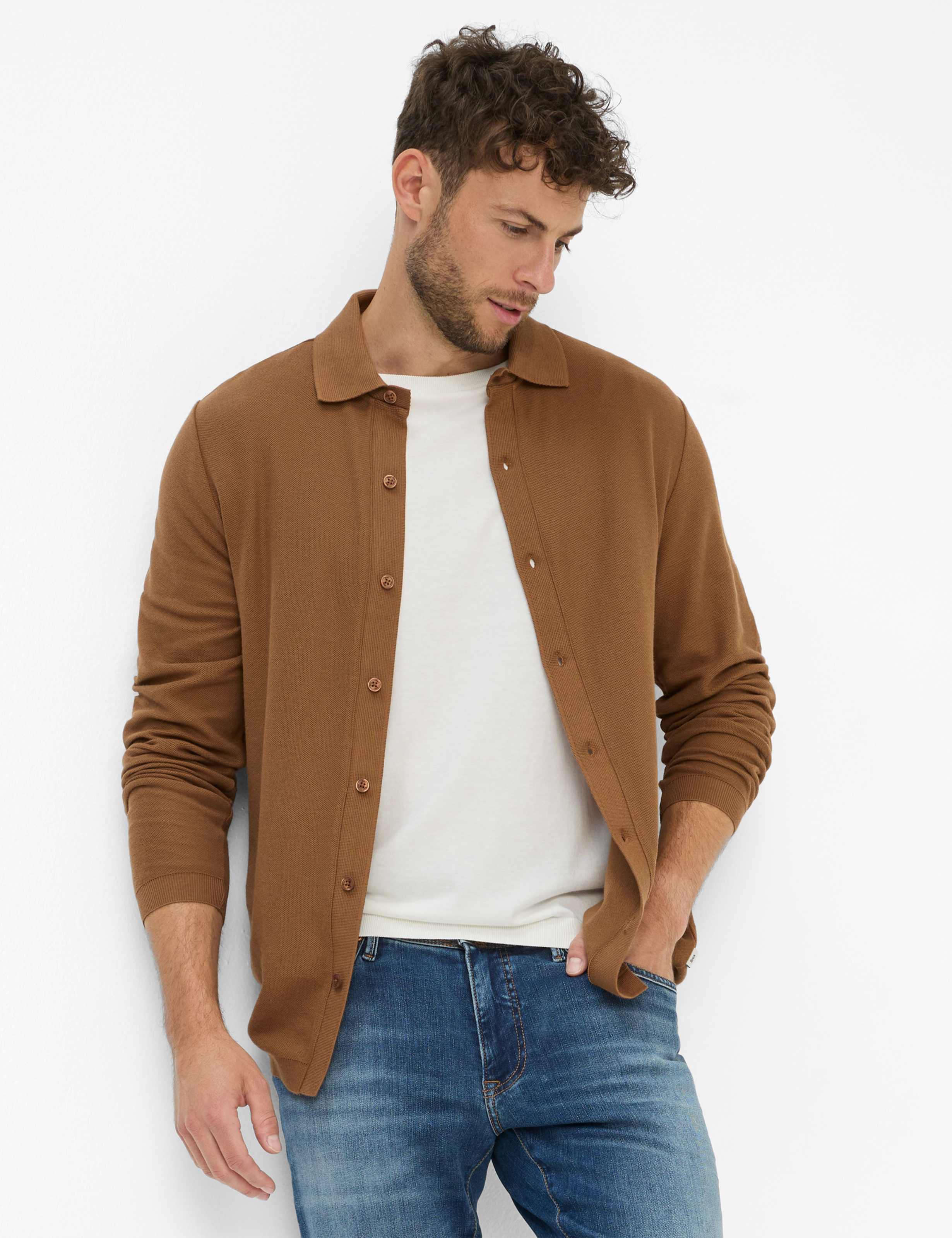 Thumbnail - Brax Herren Polo Style PARIS toffee, braun, Gr. M