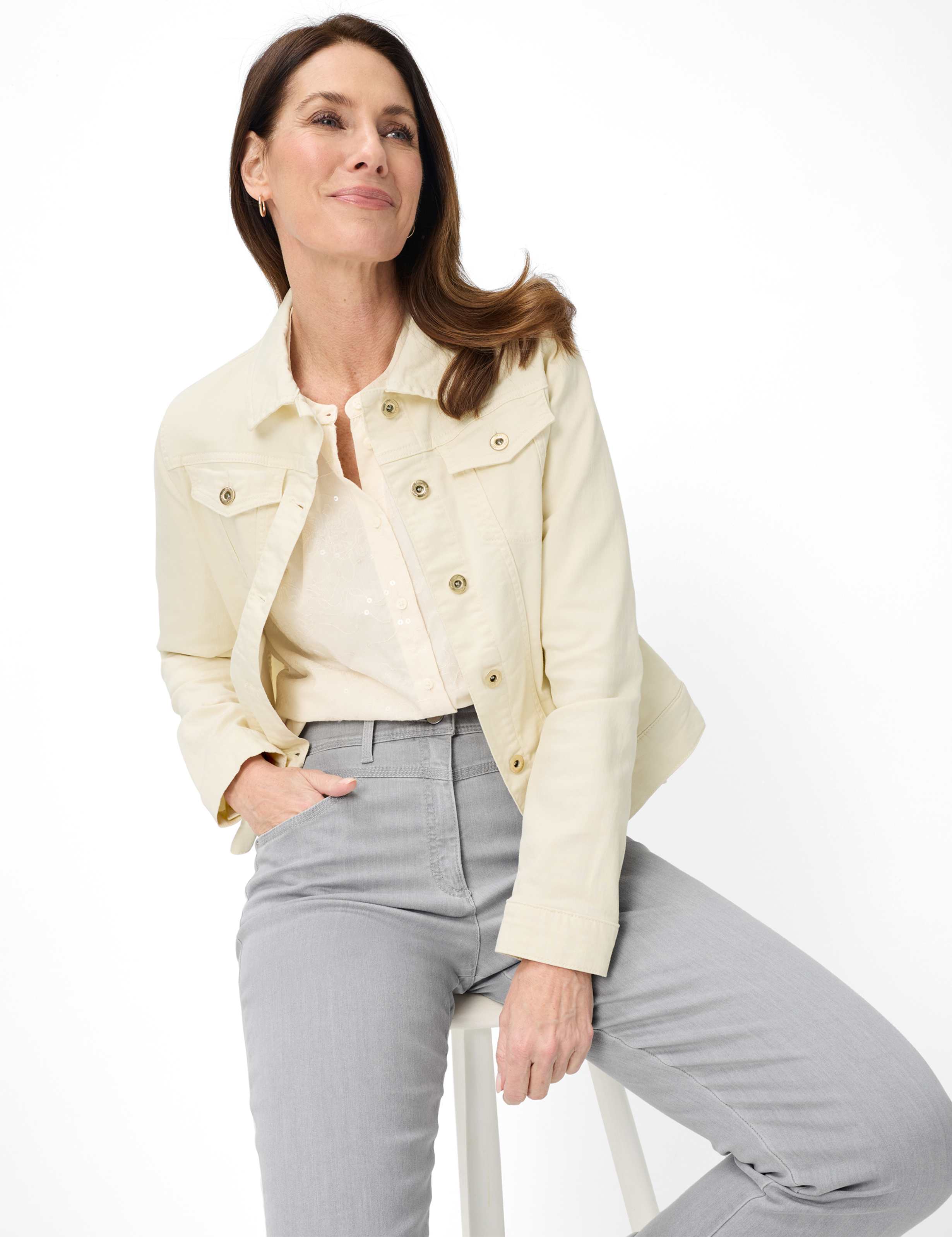 Damen Style CAREN NEW Denim Hellgrau Comfort Plus Fit Detail 1