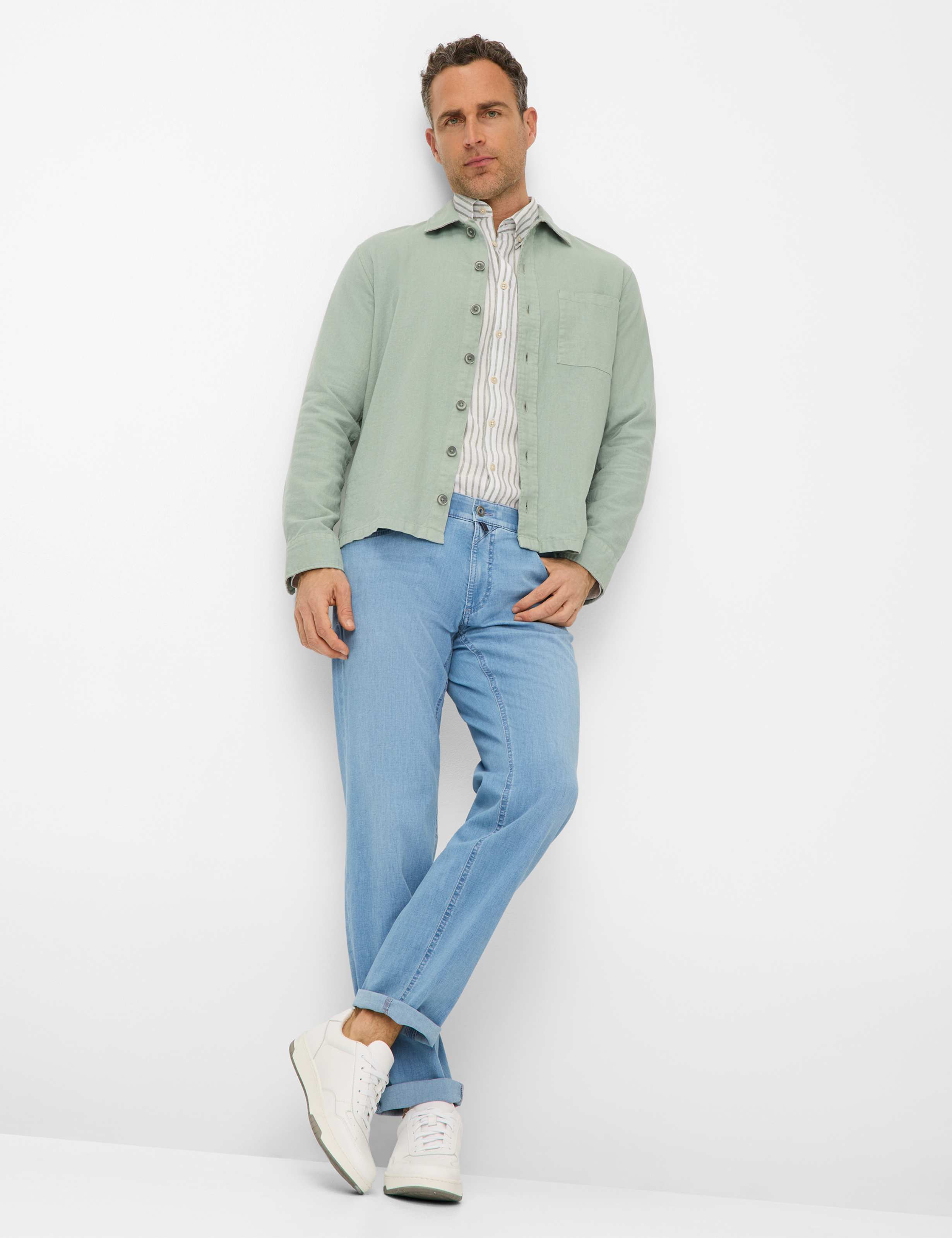 Herren Style LUKE Denim Hellblau Regular Fit Model Outfit